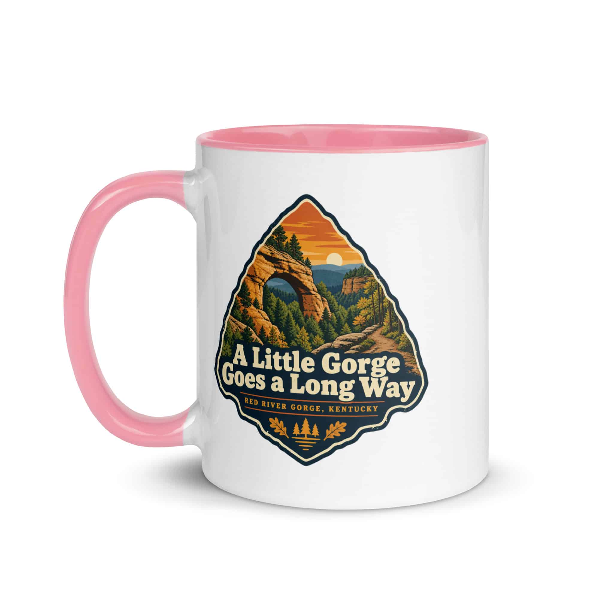 Red River Gorge Color Inside Coffee Mug: A Little Gorge Goes a Long Way, Scenic Shield Badge