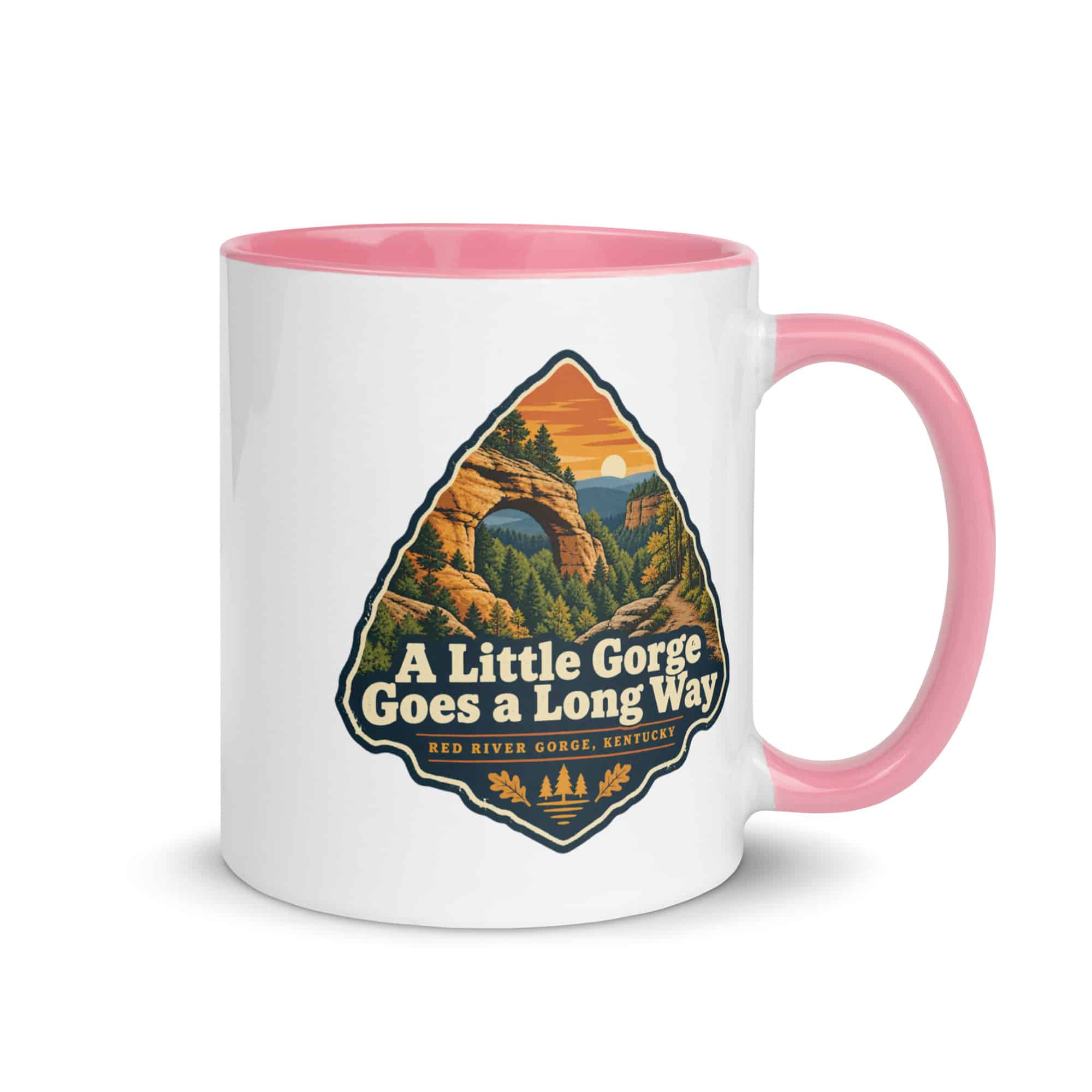 Red River Gorge Color Inside Coffee Mug: A Little Gorge Goes a Long Way, Scenic Shield Badge