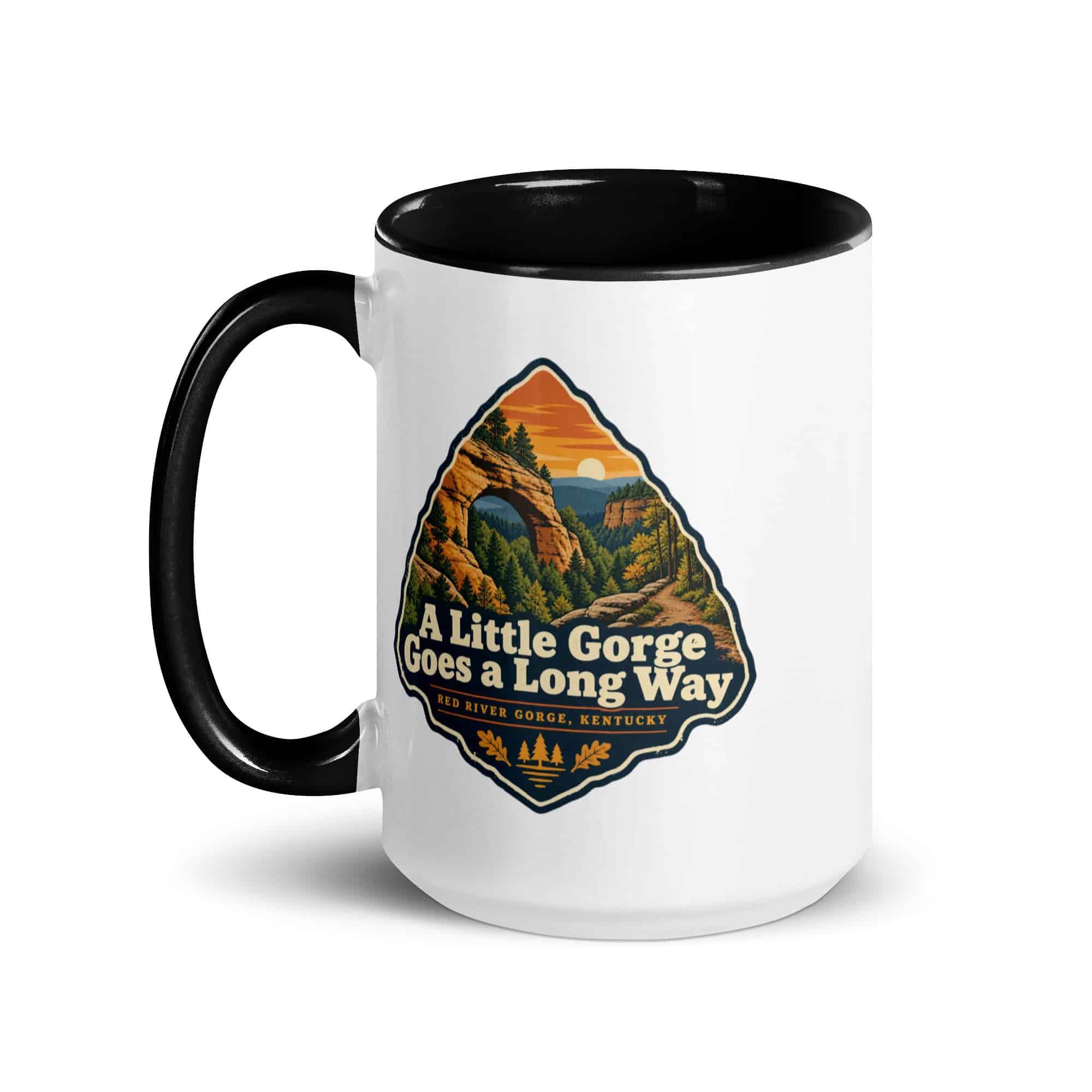 Red River Gorge Color Inside Coffee Mug: A Little Gorge Goes a Long Way, Scenic Shield Badge