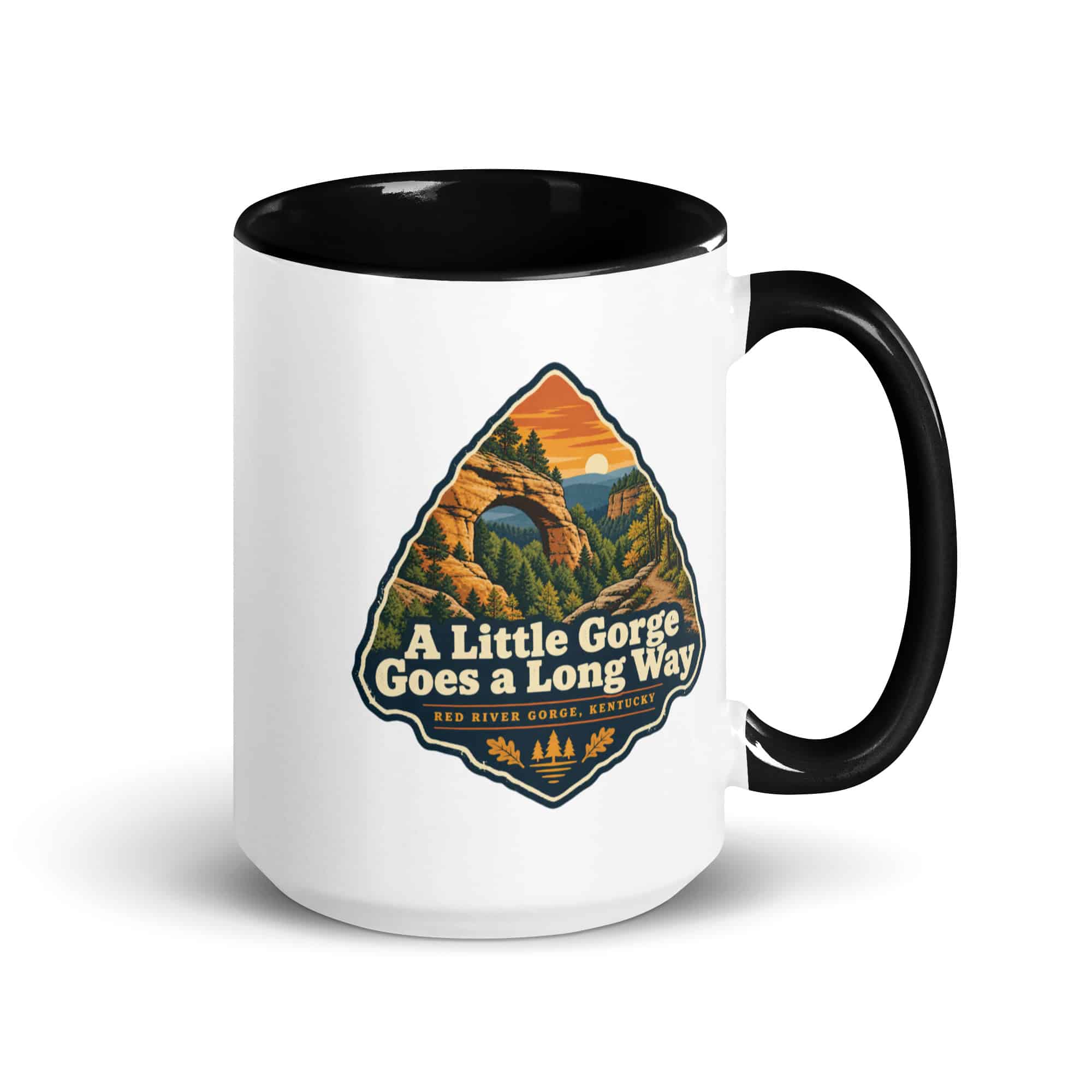 Red River Gorge Color Inside Coffee Mug: A Little Gorge Goes a Long Way, Scenic Shield Badge