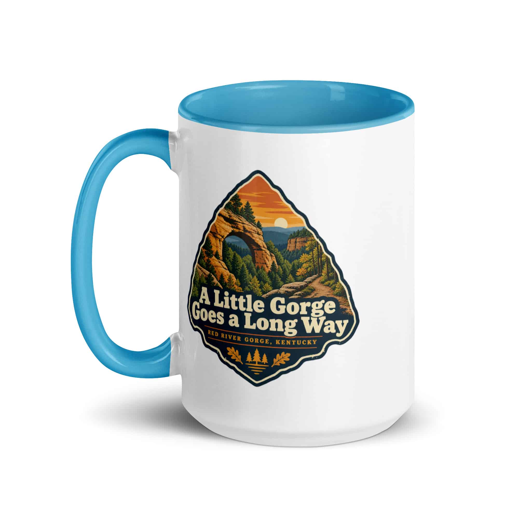 Red River Gorge Color Inside Coffee Mug: A Little Gorge Goes a Long Way, Scenic Shield Badge