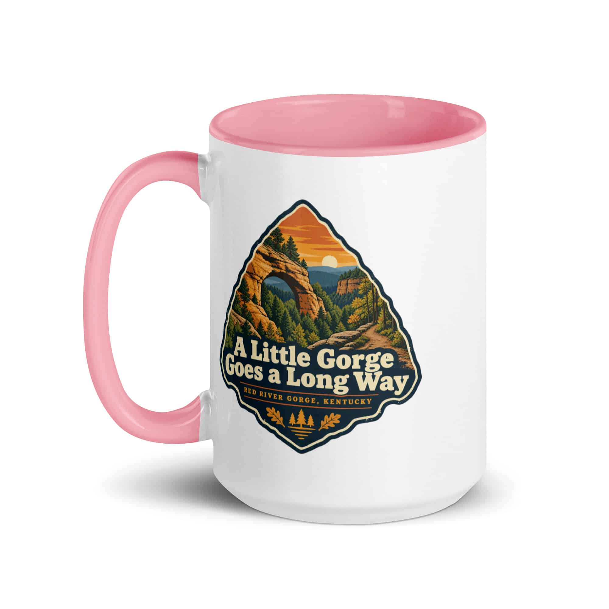 Red River Gorge Color Inside Coffee Mug: A Little Gorge Goes a Long Way, Scenic Shield Badge