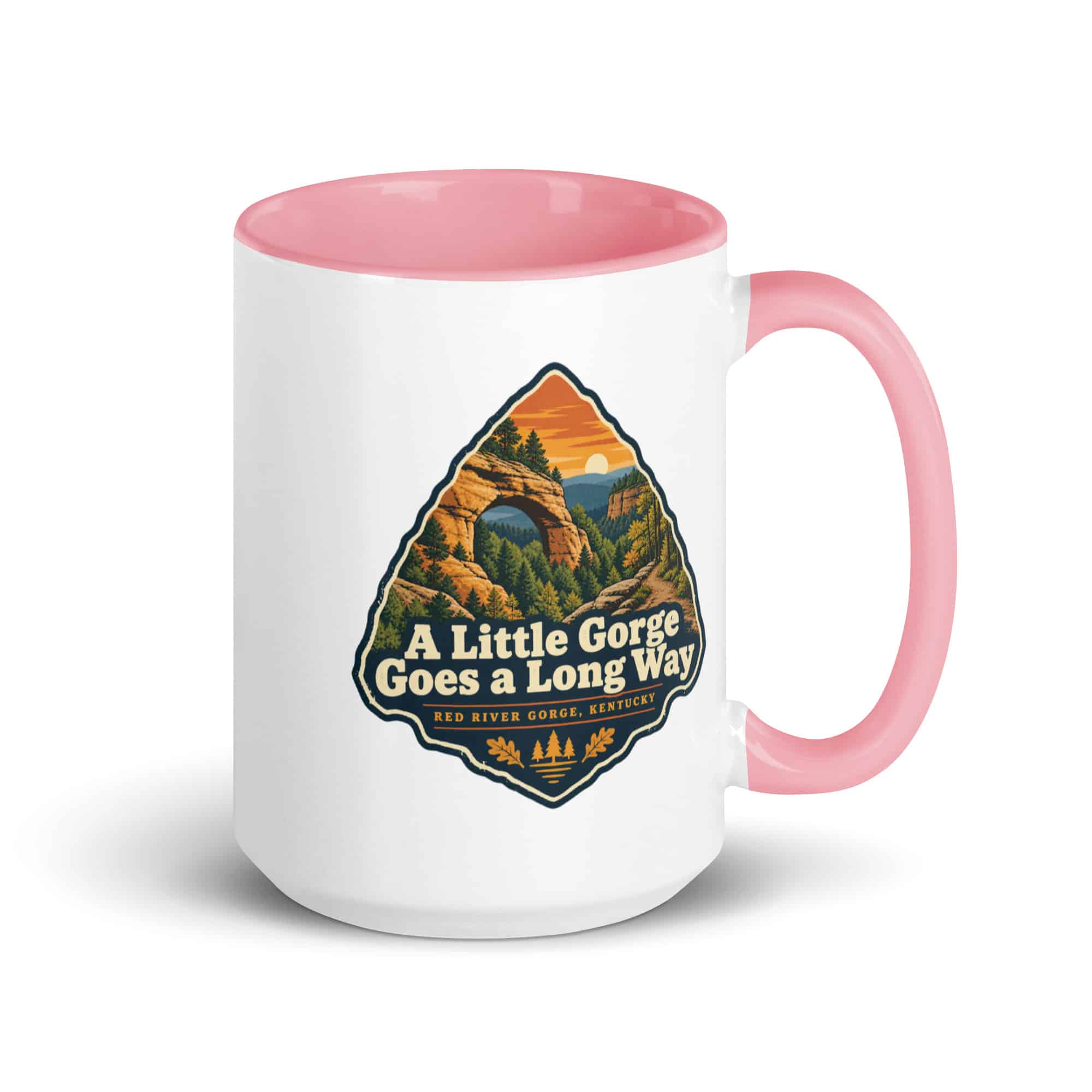 Red River Gorge Color Inside Coffee Mug: A Little Gorge Goes a Long Way, Scenic Shield Badge