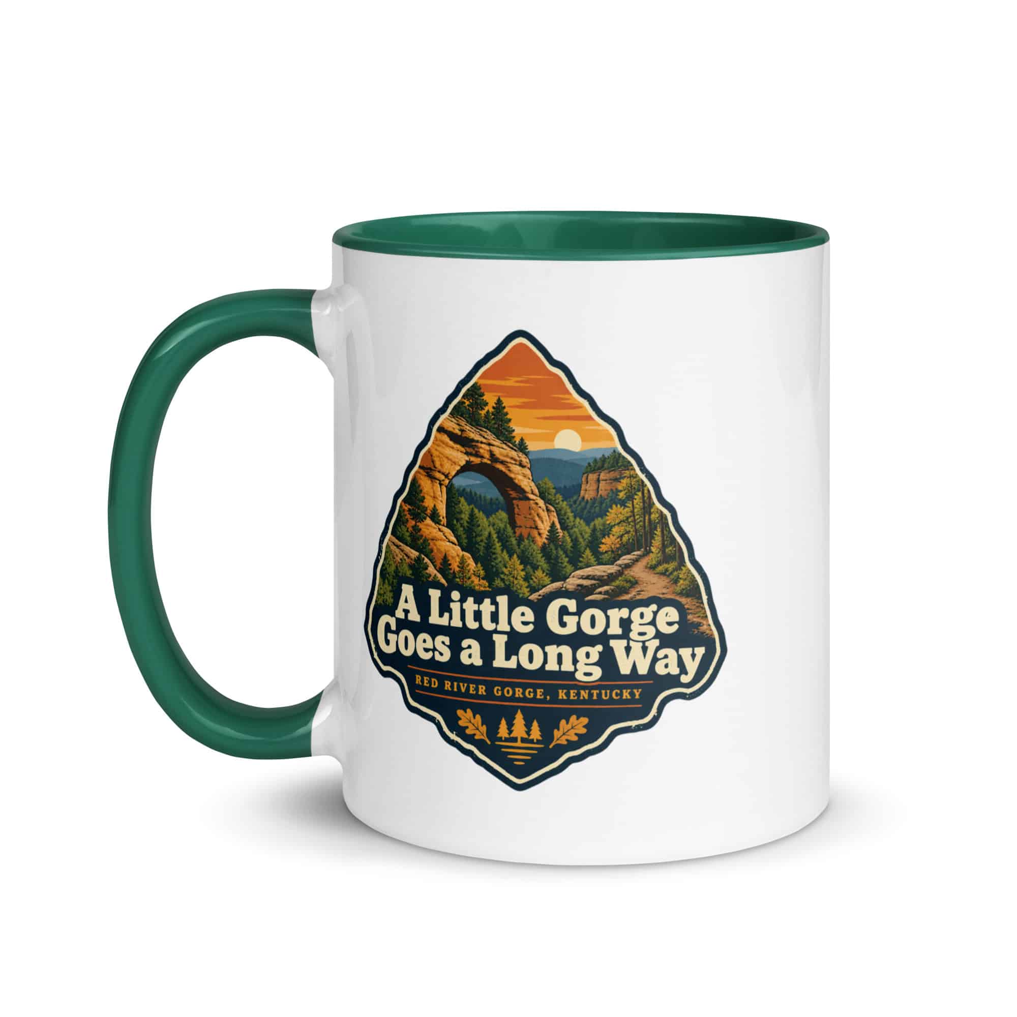 Red River Gorge Color Inside Coffee Mug: A Little Gorge Goes a Long Way, Scenic Shield Badge