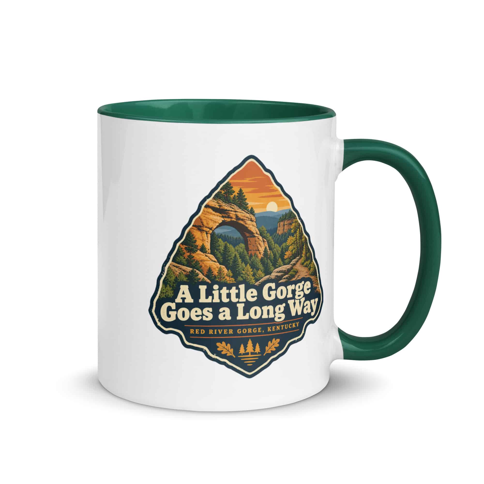 Red River Gorge Color Inside Coffee Mug: A Little Gorge Goes a Long Way, Scenic Shield Badge