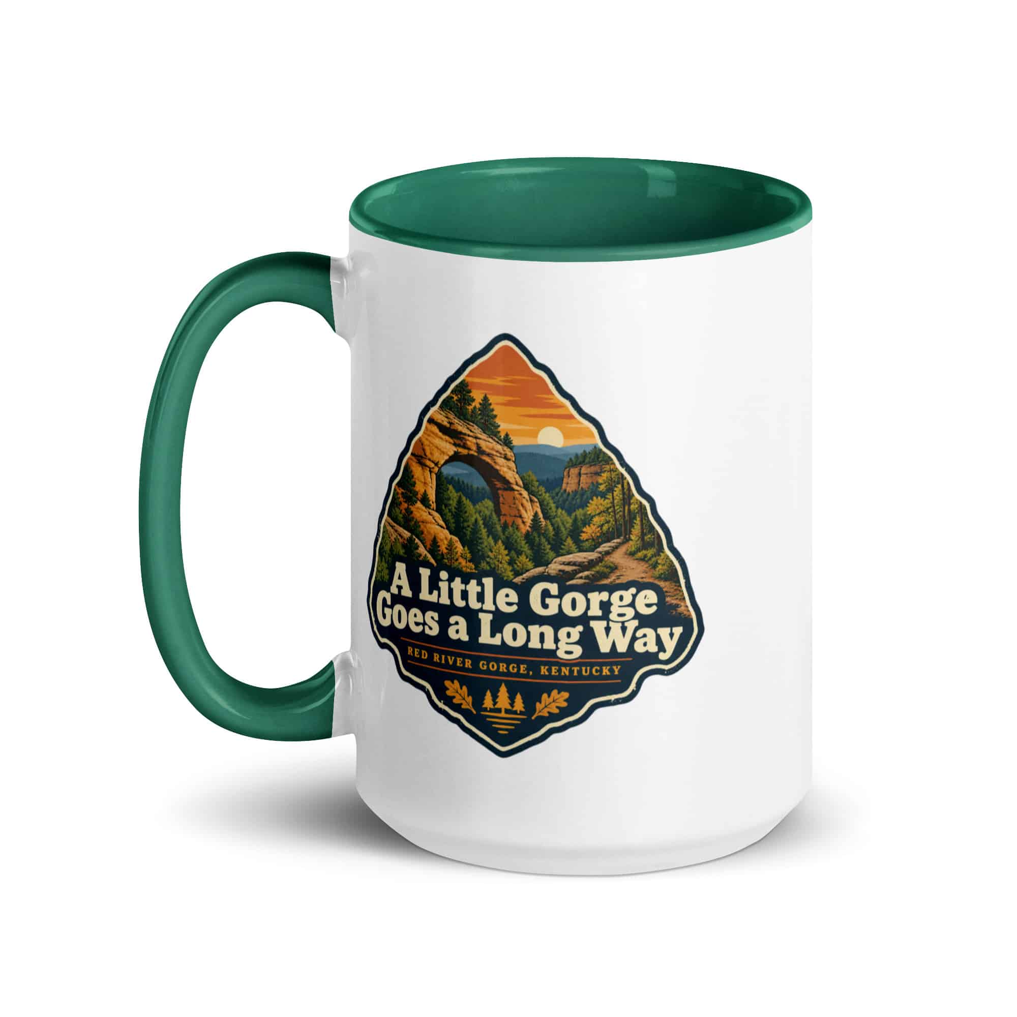 Red River Gorge Color Inside Coffee Mug: A Little Gorge Goes a Long Way, Scenic Shield Badge