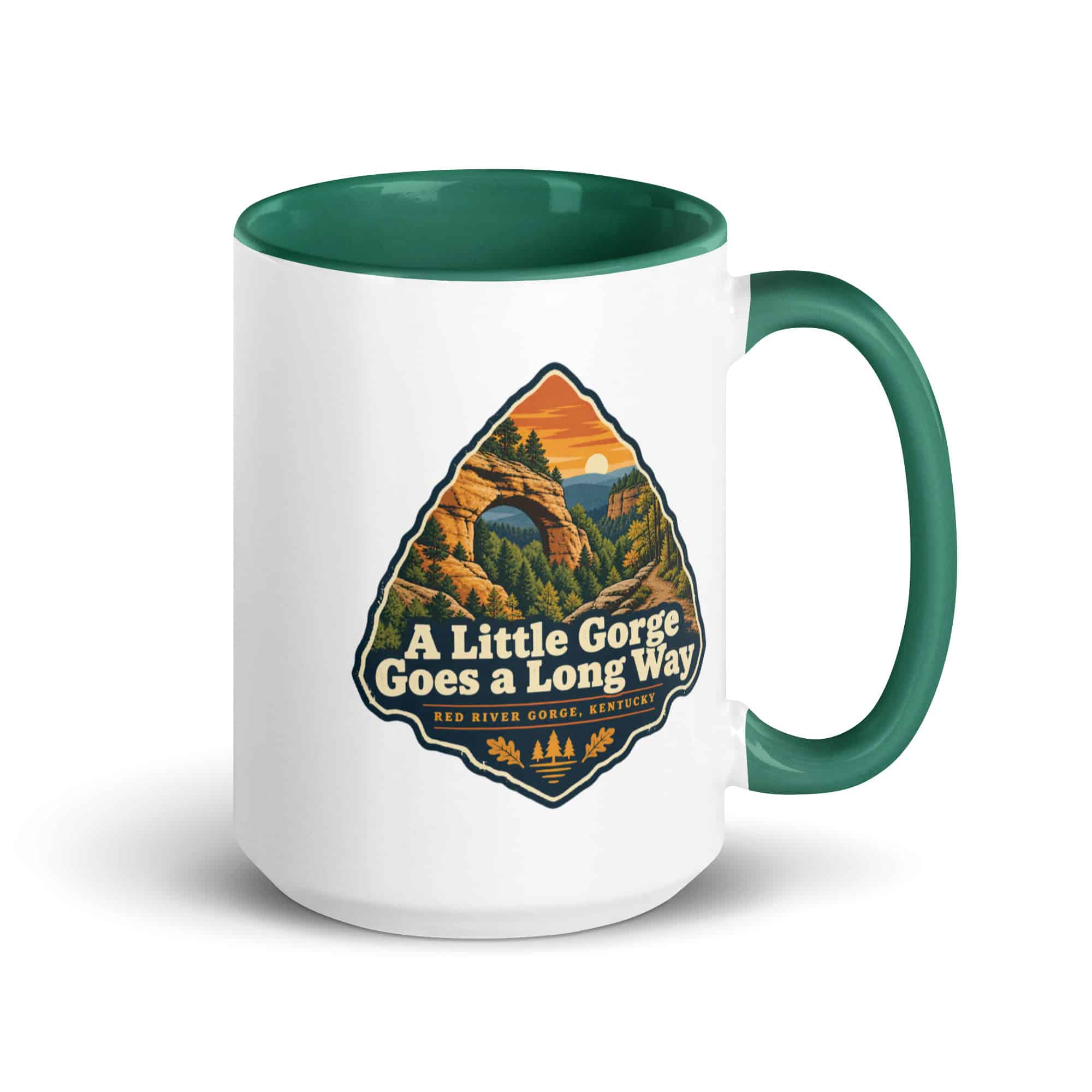 Red River Gorge Color Inside Coffee Mug: A Little Gorge Goes a Long Way, Scenic Shield Badge