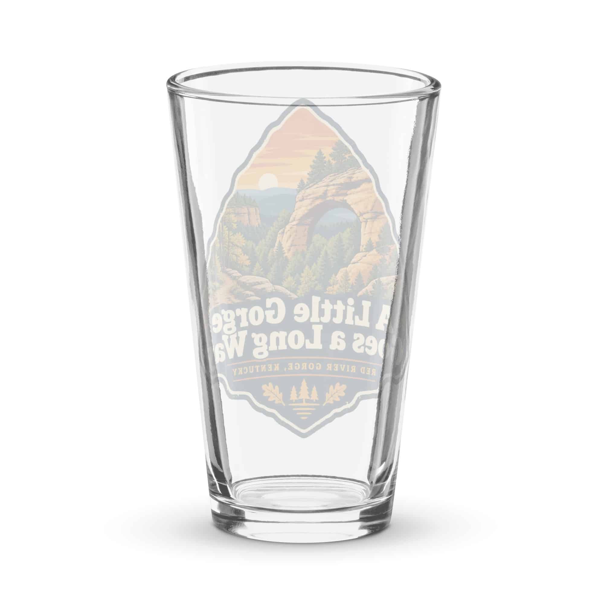 Red River Gorge Pint Glass: A Little Gorge Goes a Long Way, Scenic Shield Badge