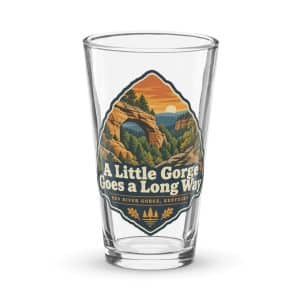 Red River Gorge Pint Glass: A Little Gorge Goes a Long Way, Scenic Shield Badge - 16 oz - Main