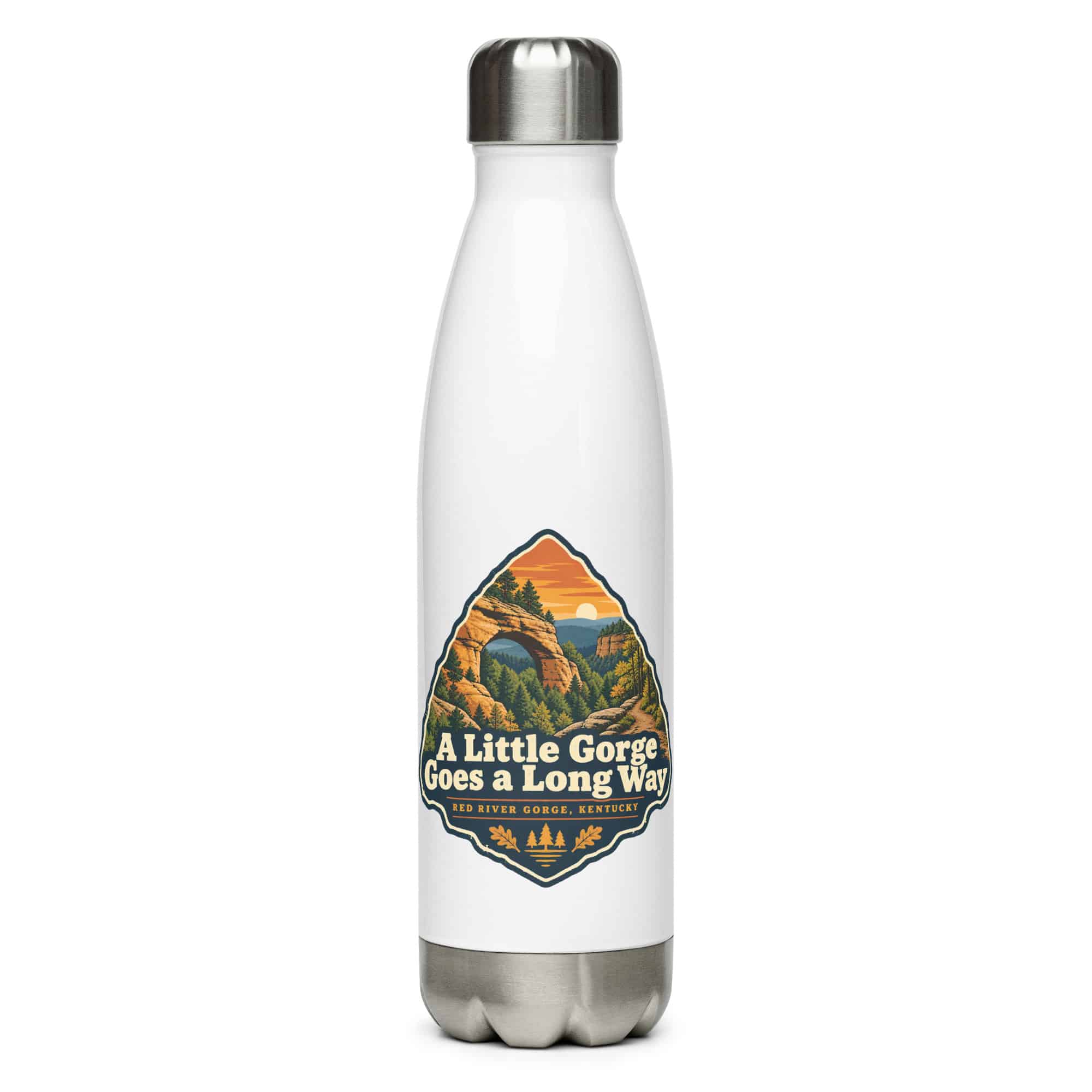 Red River Gorge Stainless Steel Water Bottle: A Little Gorge Goes a Long Way, Scenic Shield Badge