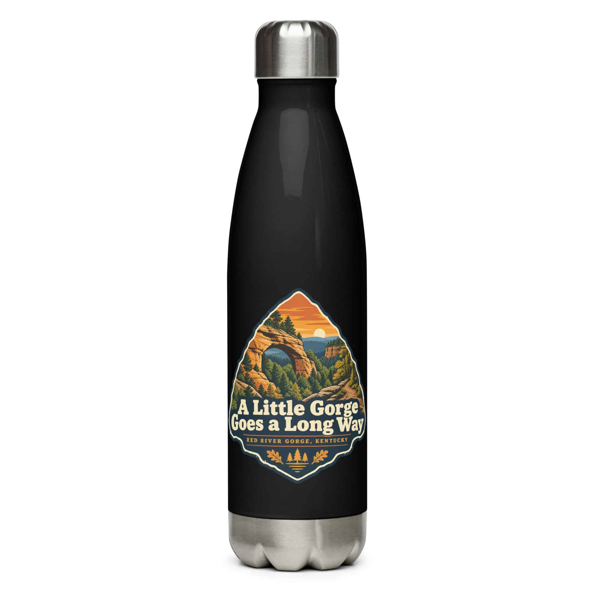 Red River Gorge Stainless Steel Water Bottle: A Little Gorge Goes a Long Way, Scenic Shield Badge