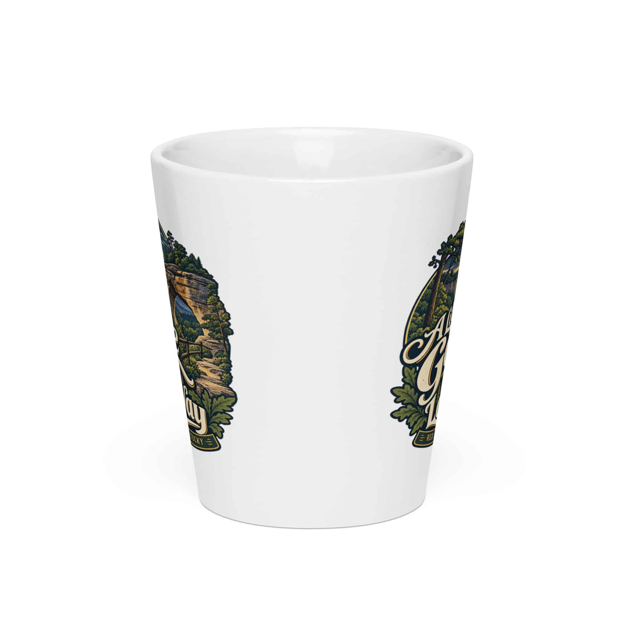 Red River Gorge Latte Mug: A Little Gorge Goes a Long Way, Woodland Scenic Lettering