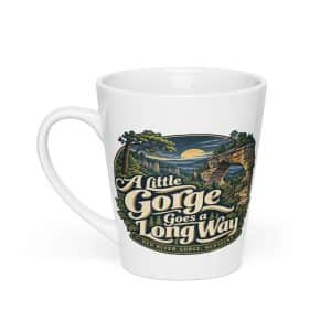 Red River Gorge Latte Mug: A Little Gorge Goes a Long Way, Woodland Scenic Lettering - 12 oz - Main