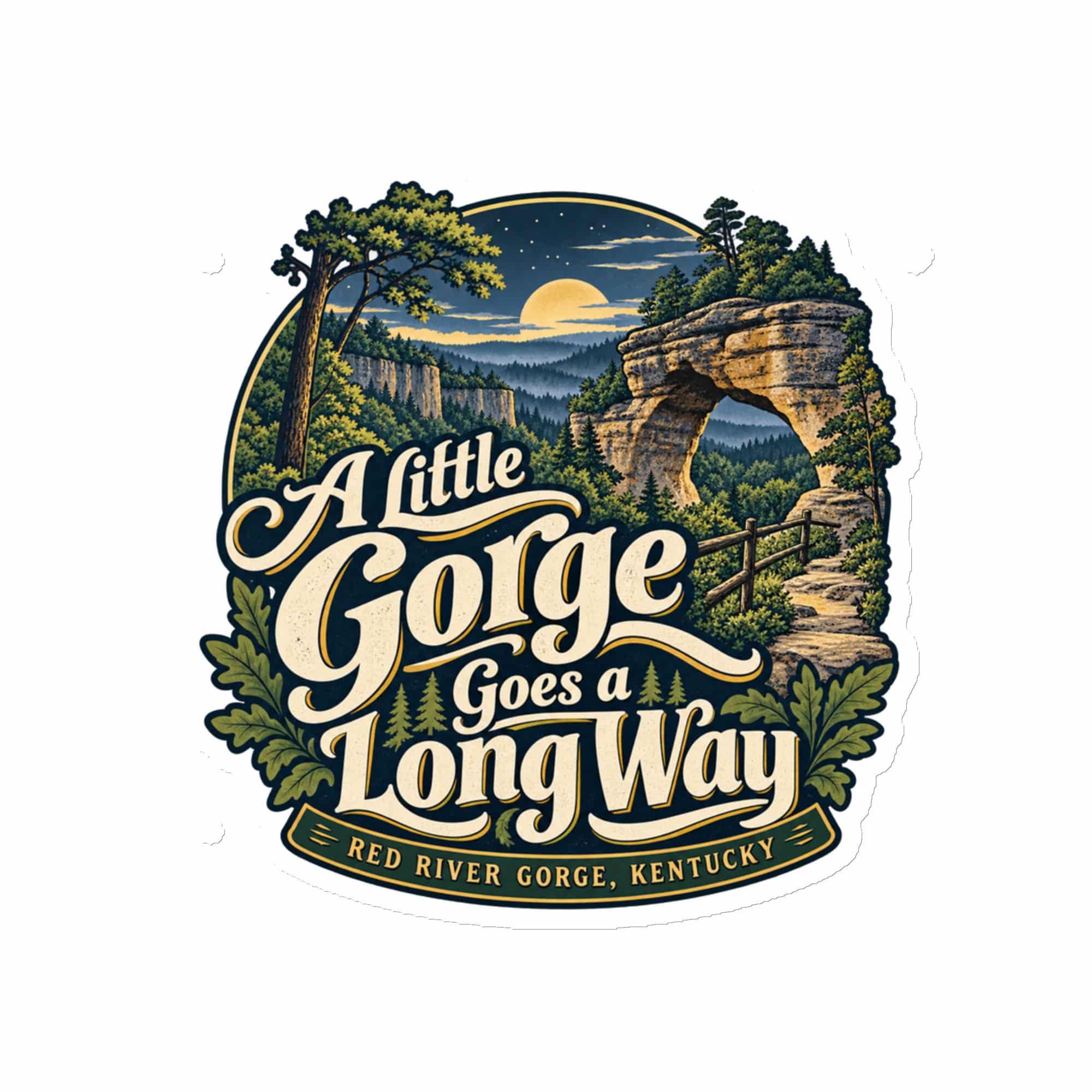 Red River Gorge Die-Cut Magnet: A Little Gorge Goes a Long Way, Woodland Scenic Lettering
