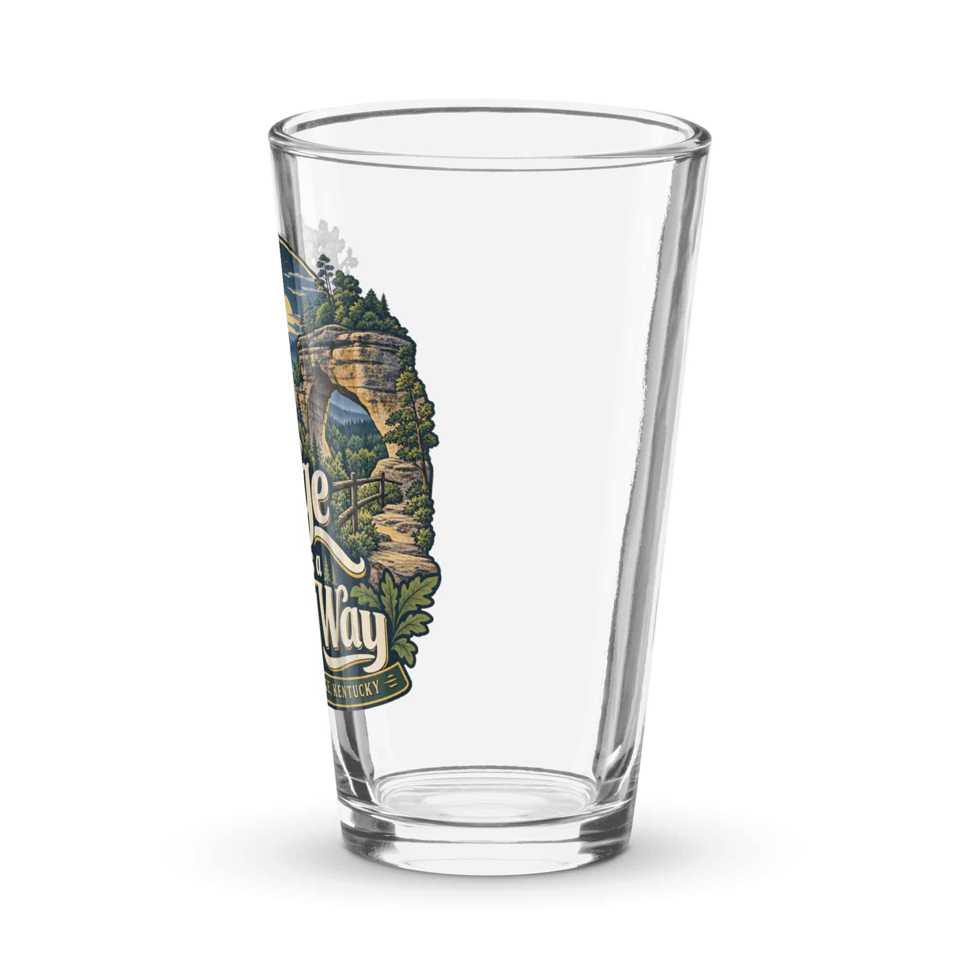 Red River Gorge Pint Glass: A Little Gorge Goes a Long Way, Woodland Scenic Lettering