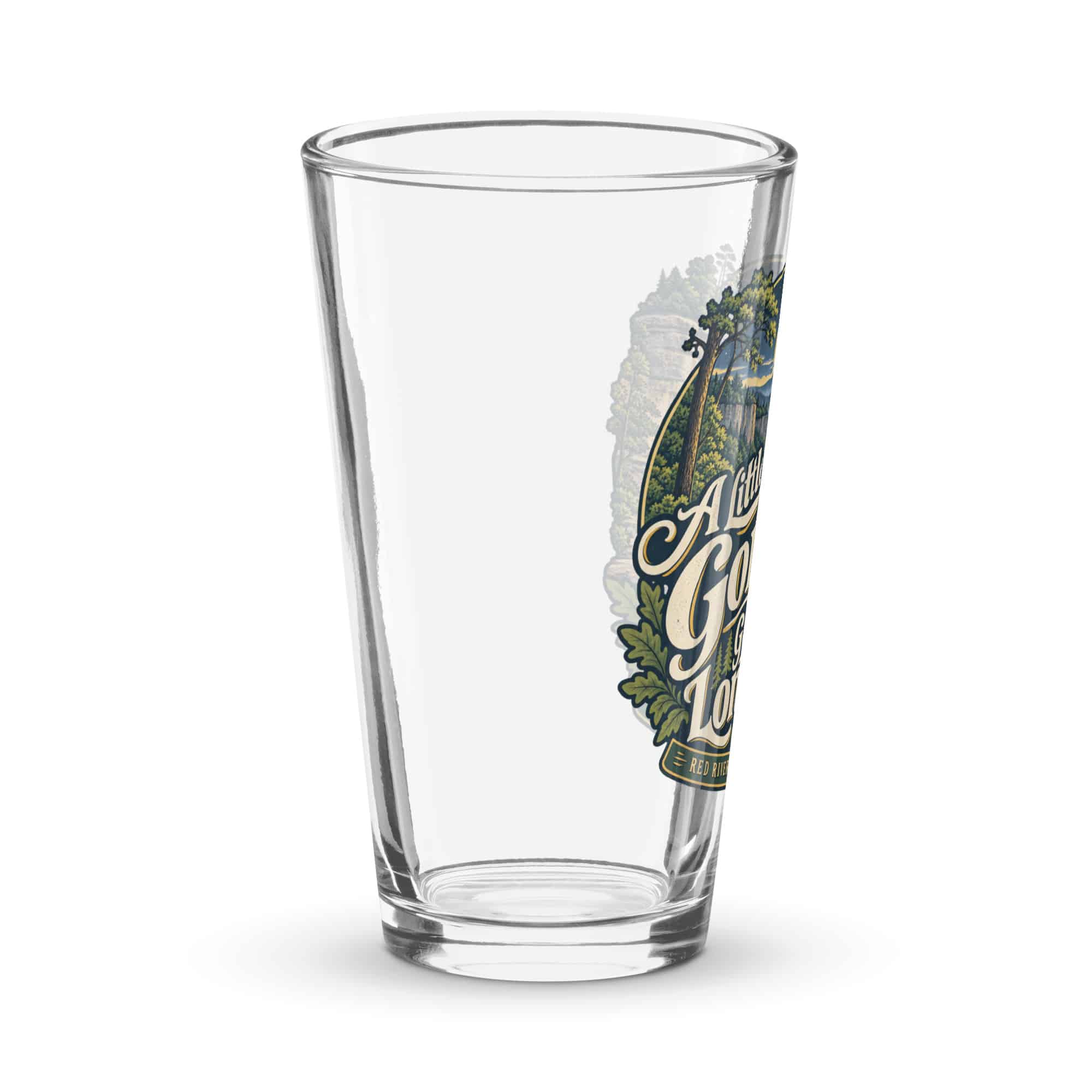 Red River Gorge Pint Glass: A Little Gorge Goes a Long Way, Woodland Scenic Lettering