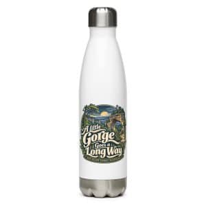 Red River Gorge Stainless Steel Water Bottle: A Little Gorge Goes a Long Way, Woodland Scenic Lettering - 17 oz - Main