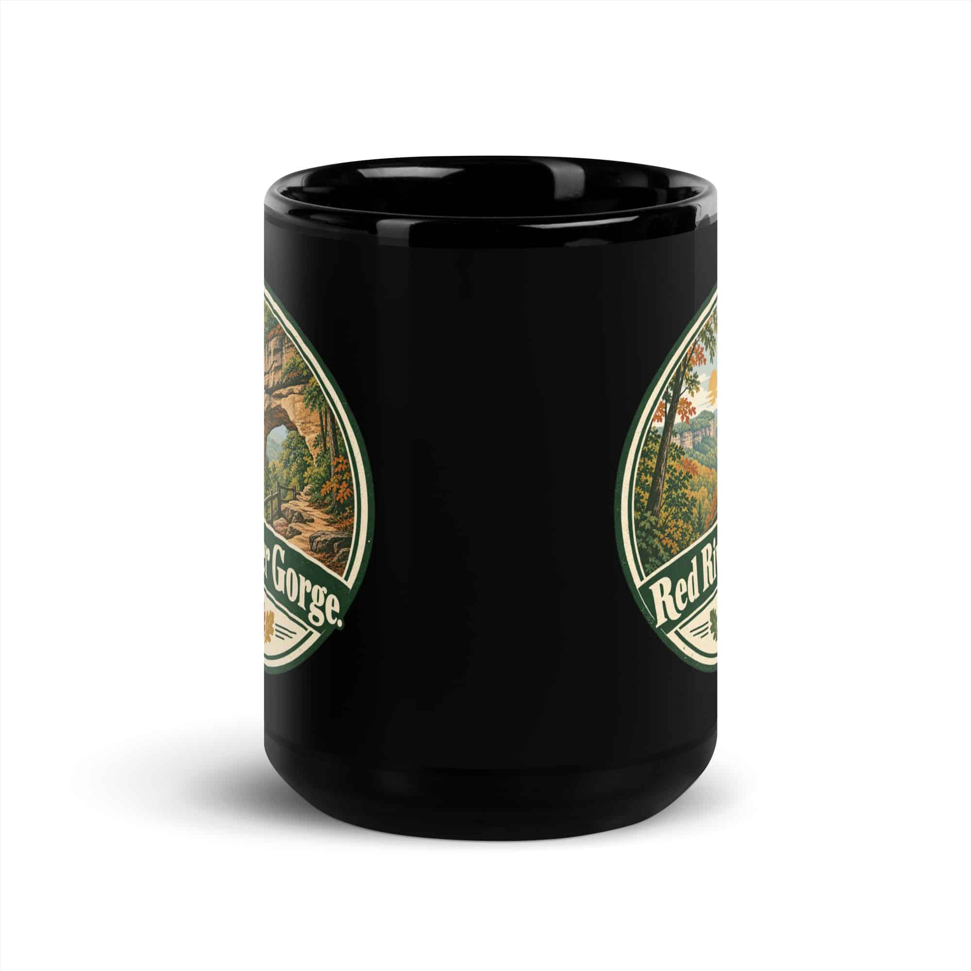 Red River Gorge Black Coffee Mug: Red River Gorge, Vintage Round Badge