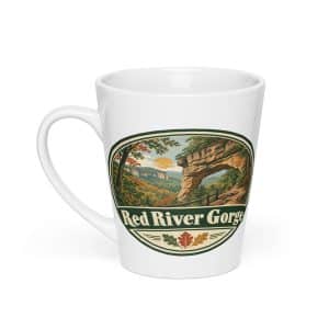 Red River Gorge Latte Mug: Red River Gorge, Vintage Round Badge - 12 oz - Main