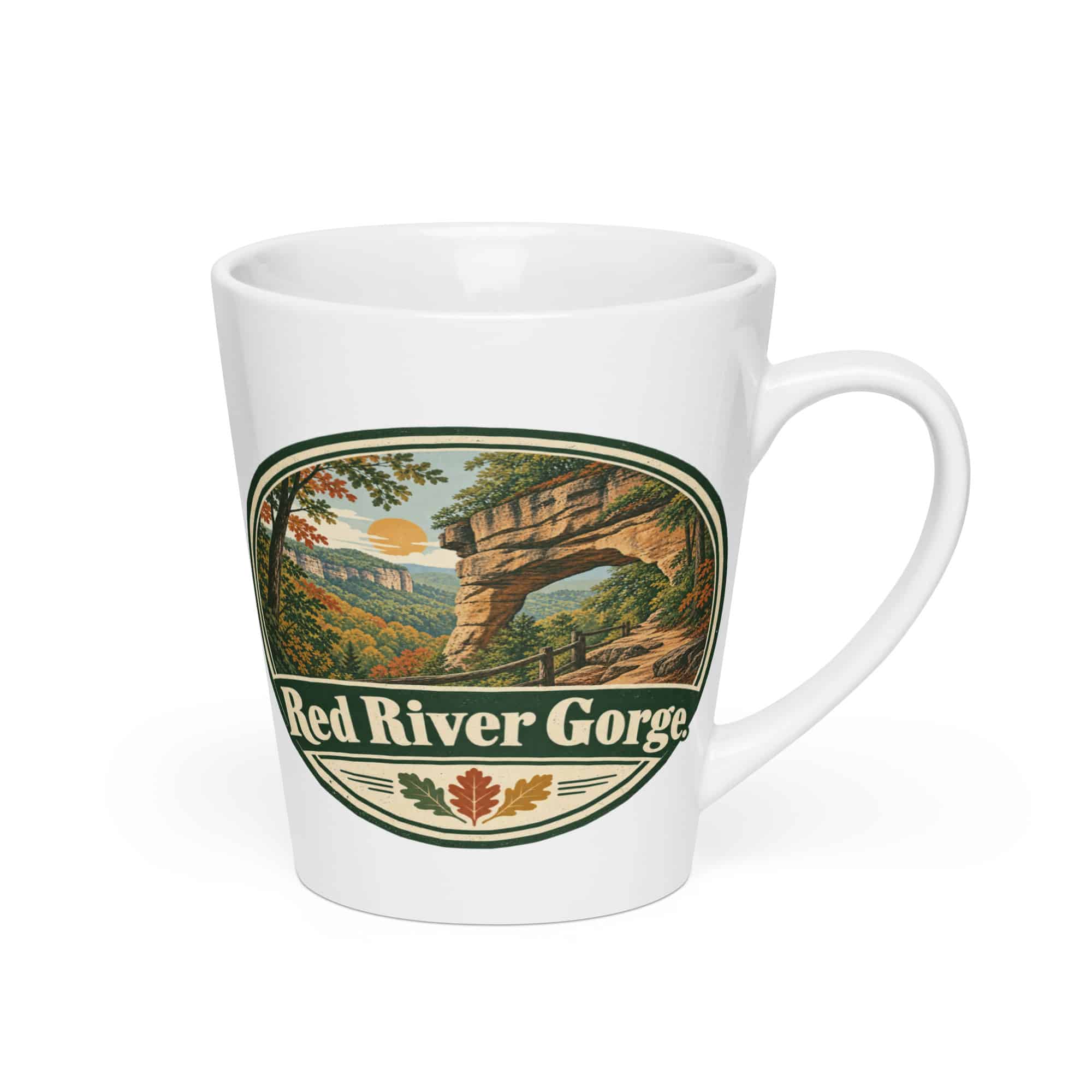 Red River Gorge Latte Mug: Red River Gorge, Vintage Round Badge