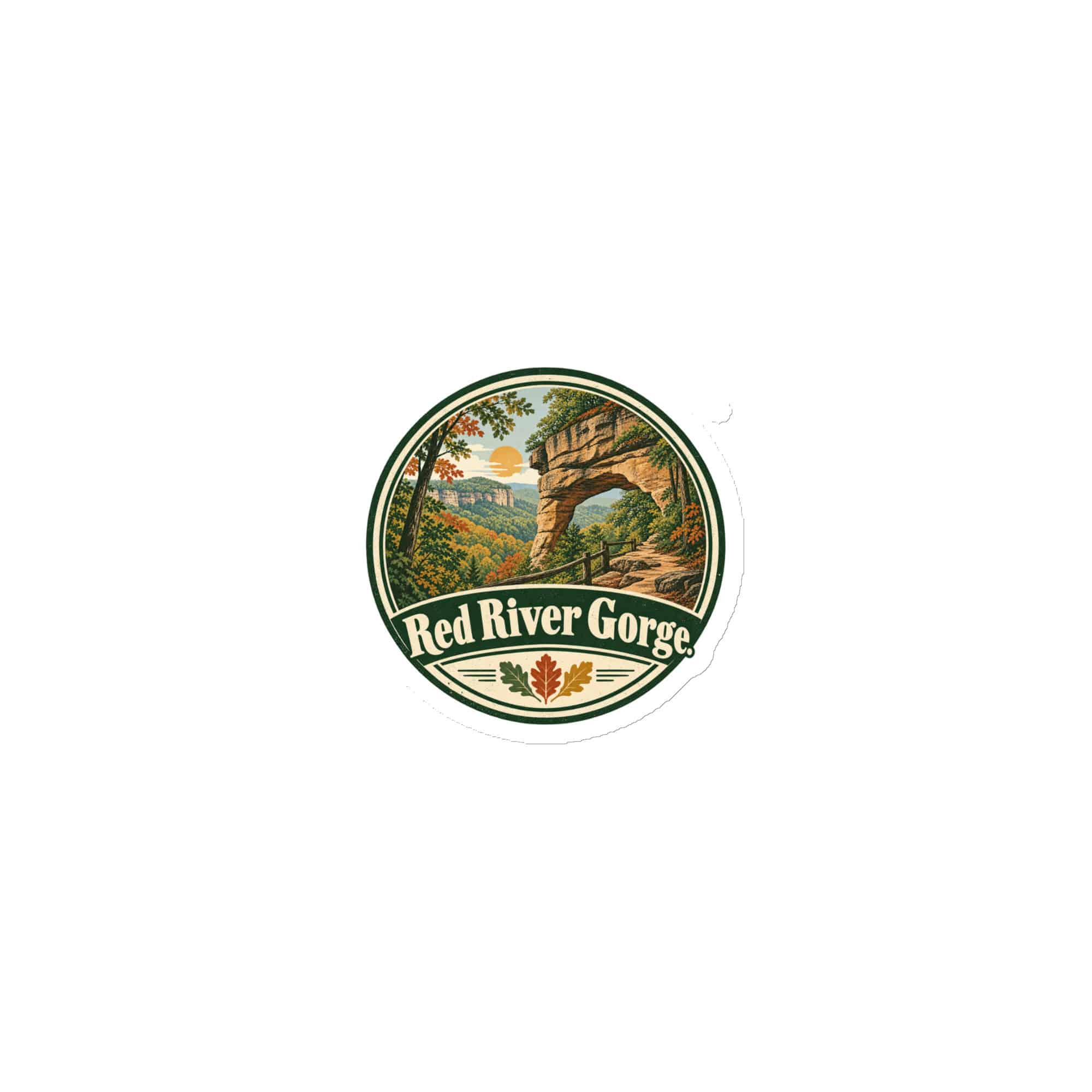 Red River Gorge Die-Cut Magnet: Red River Gorge, Vintage Round Badge