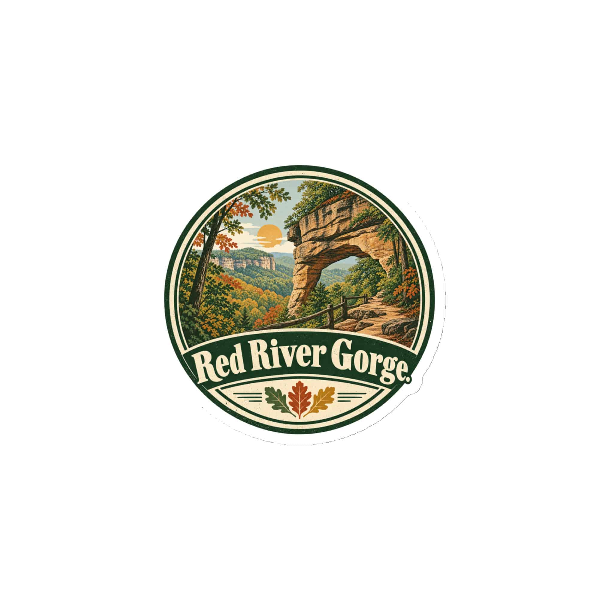 Red River Gorge Die-Cut Magnet: Red River Gorge, Vintage Round Badge