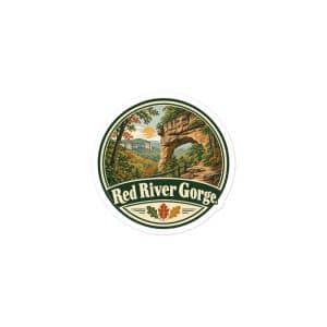 Red River Gorge Vinyl Sticker: Red River Gorge, Vintage Round Badge - 3″×3″ - Main