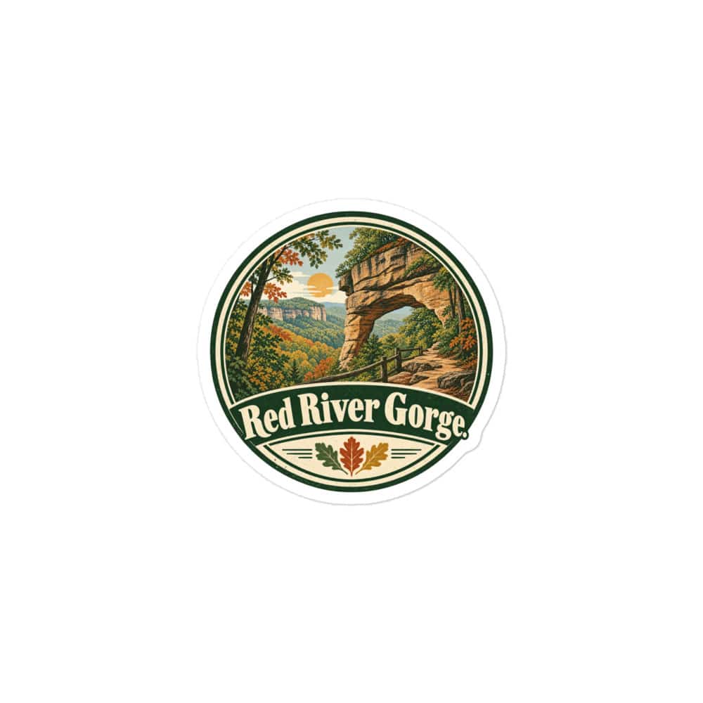 Red River Gorge Vinyl Sticker: Red River Gorge, Vintage Round Badge
