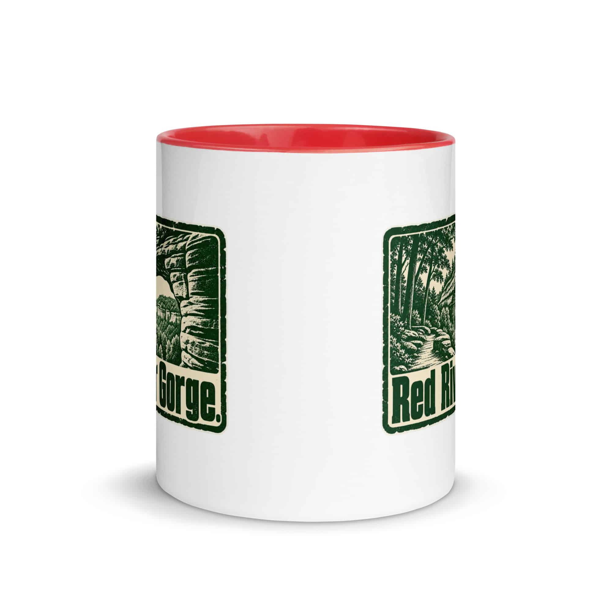 Red River Gorge Color Inside Coffee Mug: Red River Gorge, Forest Ink Stamp