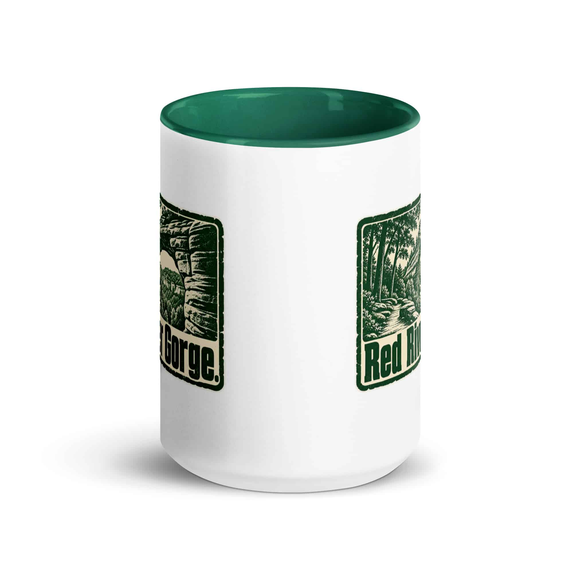Red River Gorge Color Inside Coffee Mug: Red River Gorge, Forest Ink Stamp