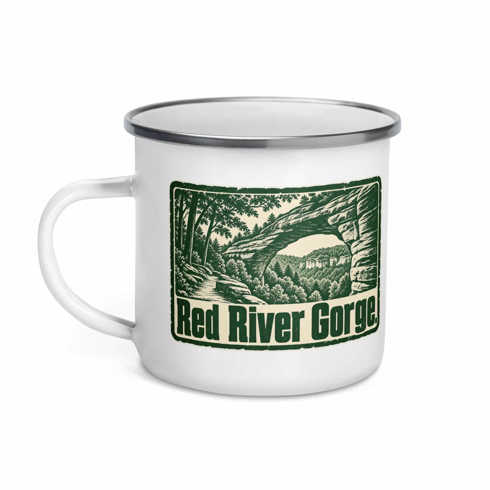 Red River Gorge Enamel Camp Mug: Red River Gorge, Forest Ink Stamp