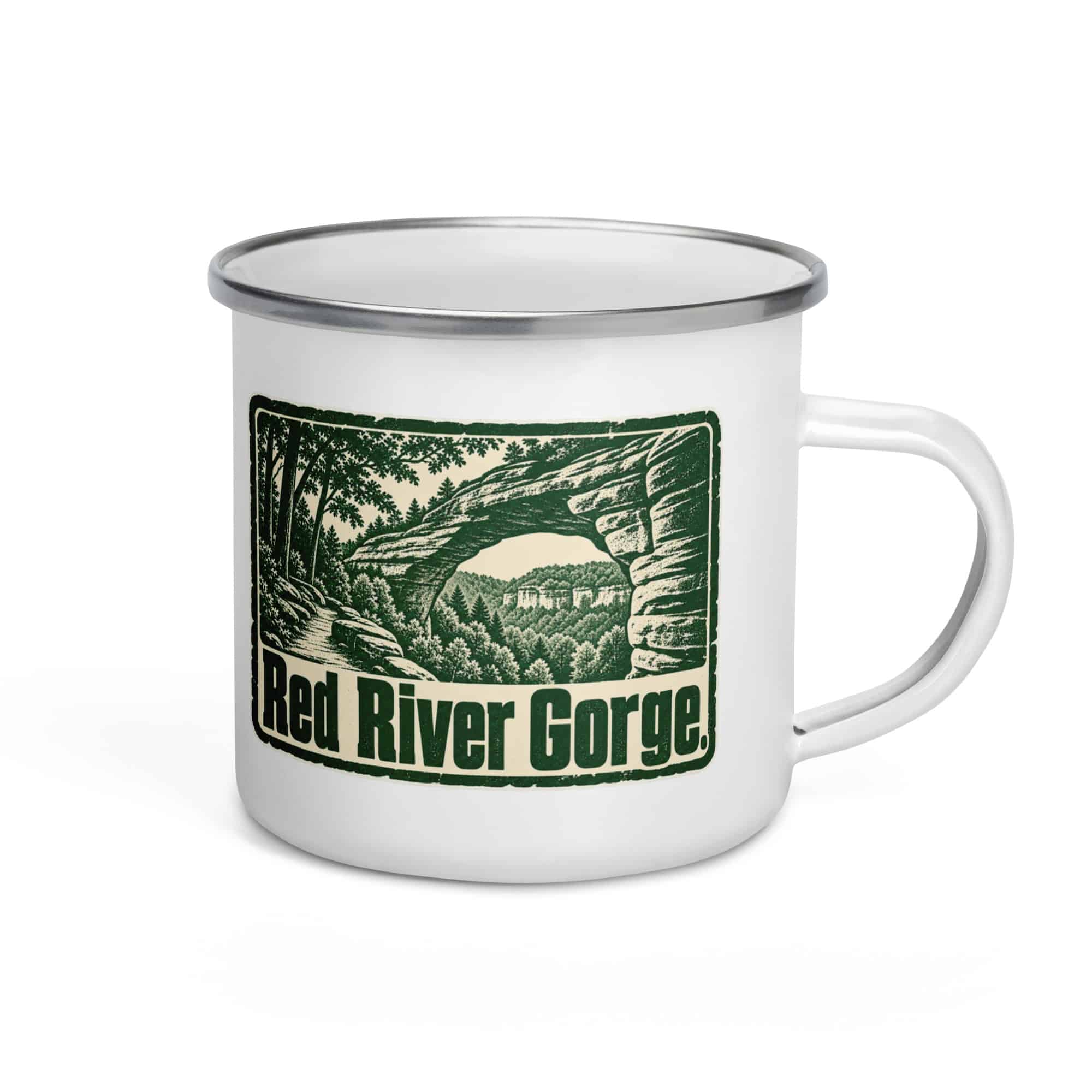 Red River Gorge Enamel Camp Mug: Red River Gorge, Forest Ink Stamp