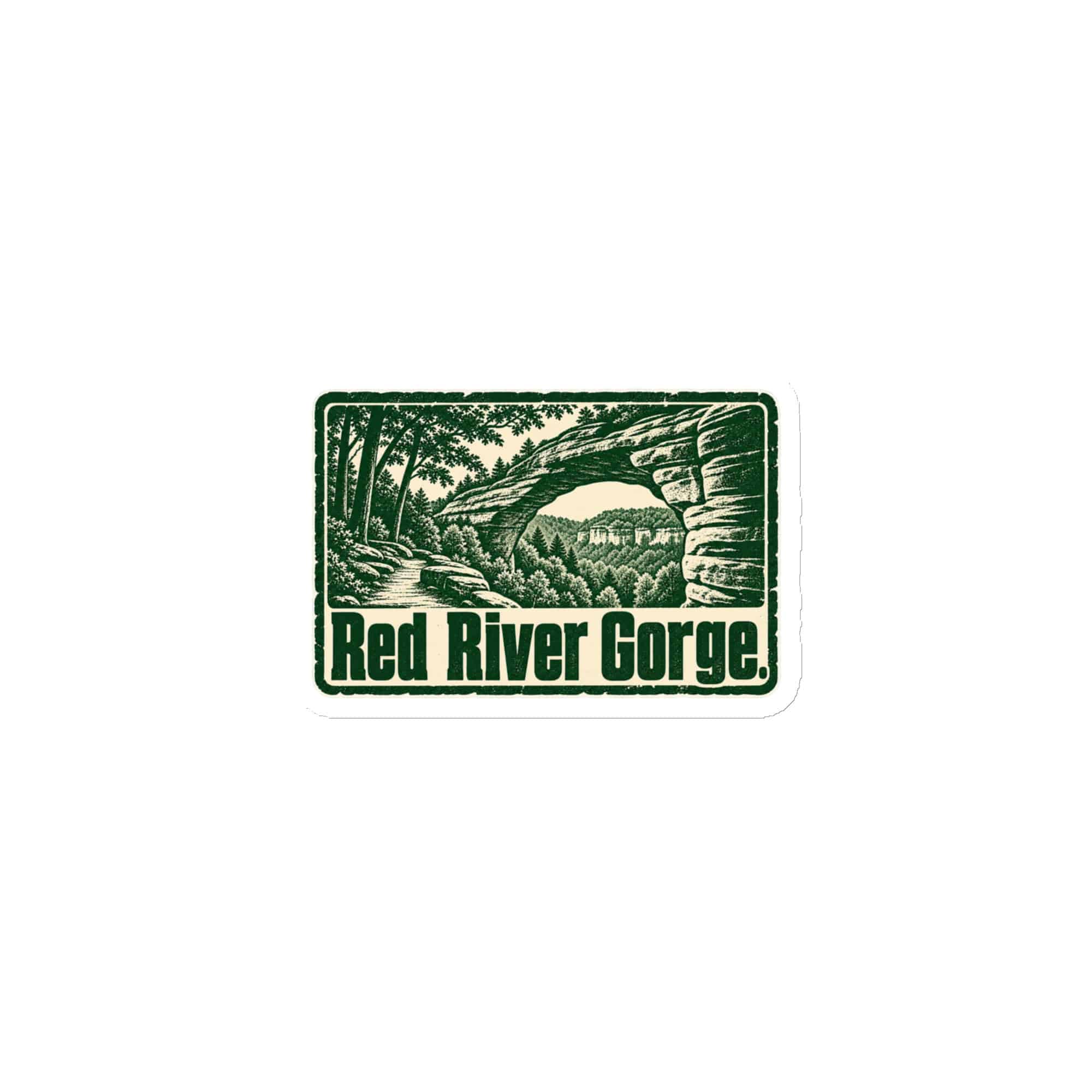 Red River Gorge Die-Cut Magnet: Red River Gorge, Forest Ink Stamp
