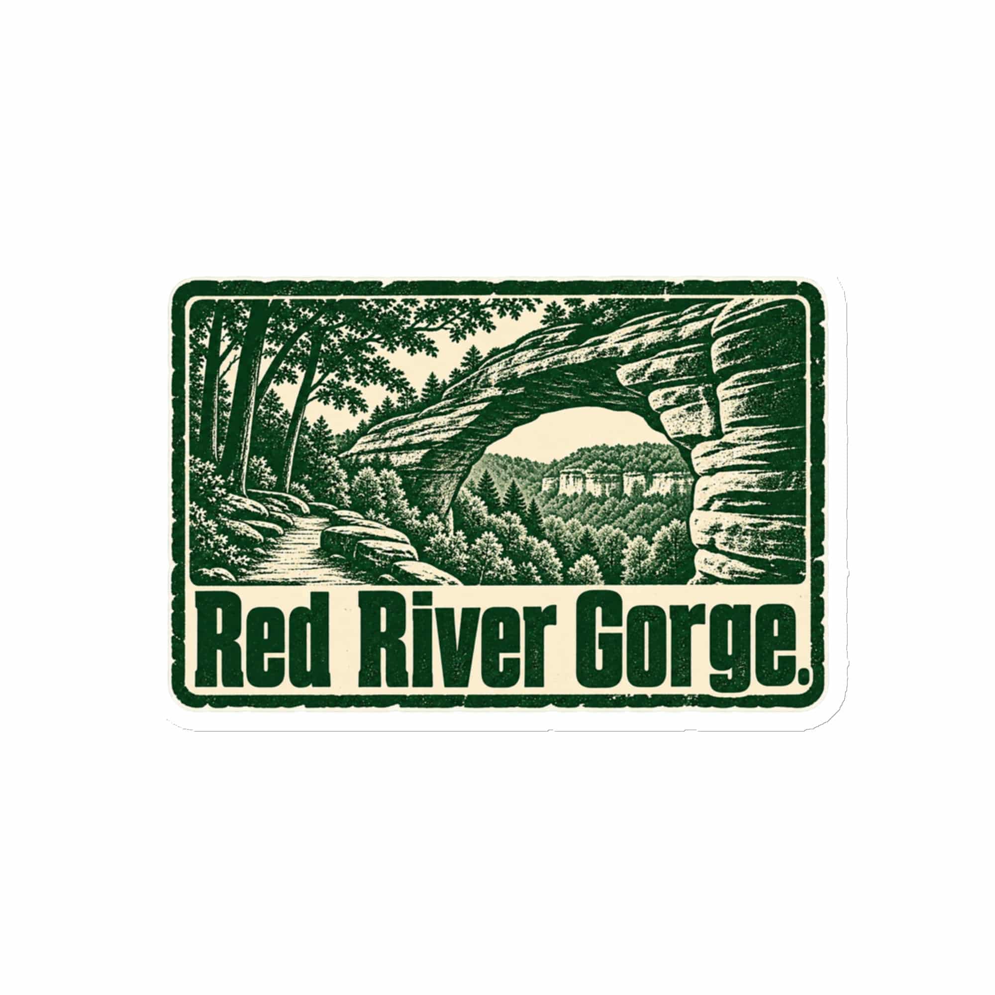 Red River Gorge Die-Cut Magnet: Red River Gorge, Forest Ink Stamp