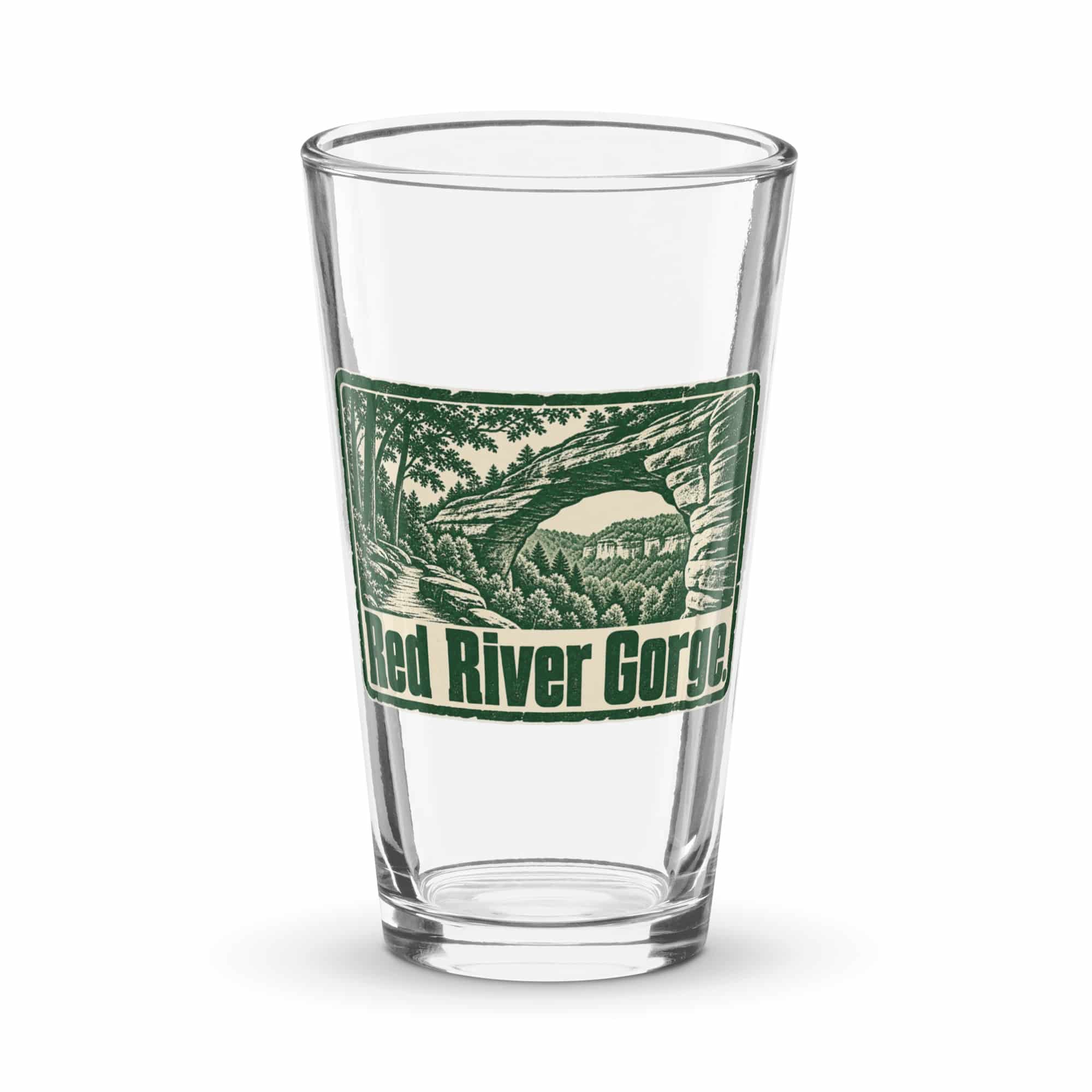 Red River Gorge Pint Glass: Red River Gorge, Forest Ink Stamp