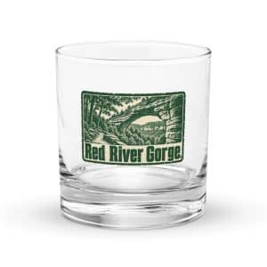 Red River Gorge Rocks Glass: Red River Gorge, Forest Ink Stamp - 10.5 oz - Main