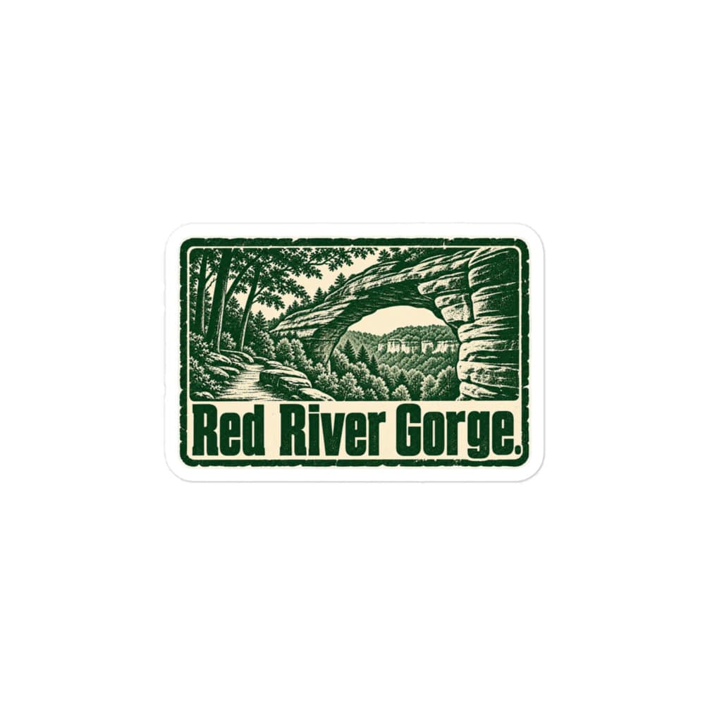 Red River Gorge Vinyl Sticker: Red River Gorge, Forest Ink Stamp