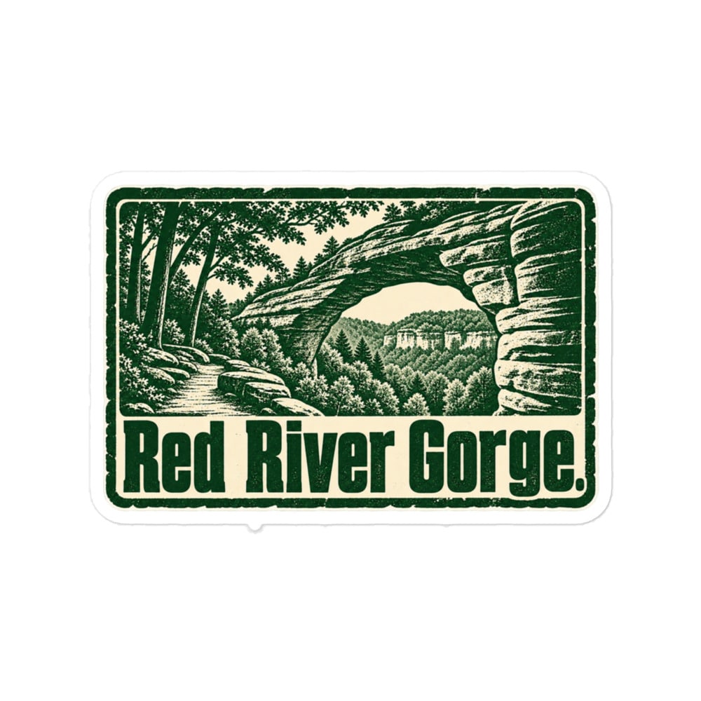 Red River Gorge Vinyl Sticker: Red River Gorge, Forest Ink Stamp