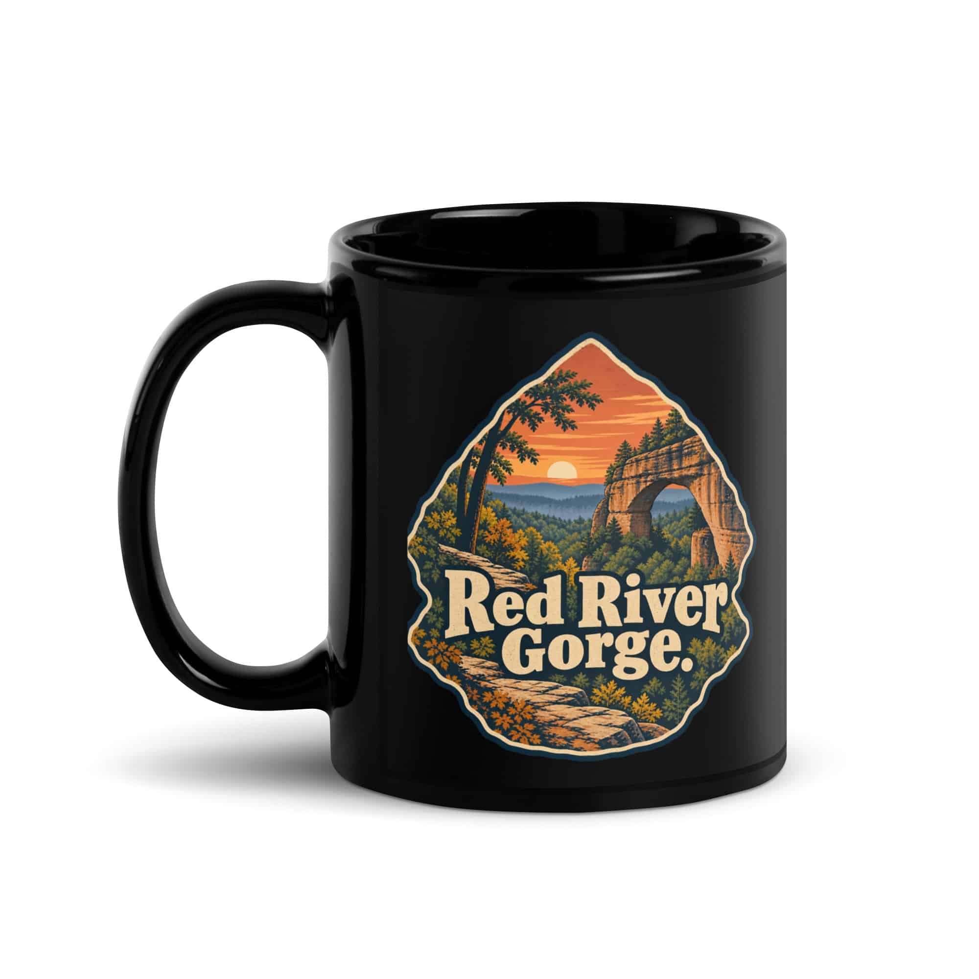 Red River Gorge Black Coffee Mug: Red River Gorge, Scenic Shield Badge