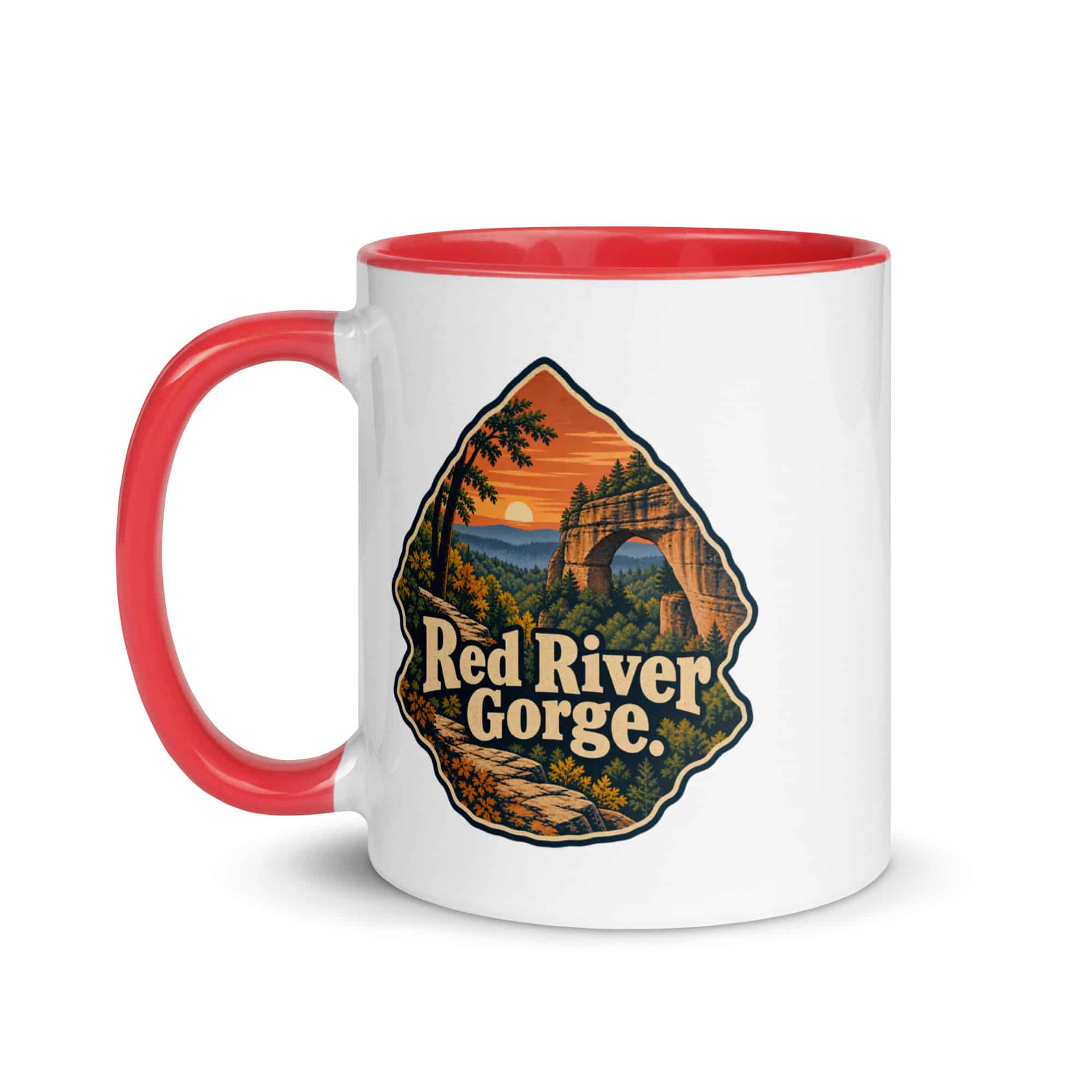 Red River Gorge Color Inside Coffee Mug: Red River Gorge, Scenic Shield Badge