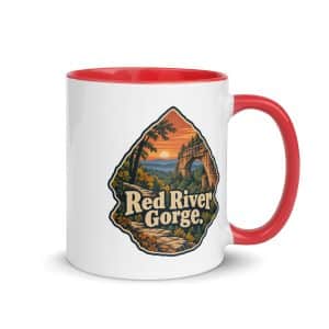 Red River Gorge Color Inside Coffee Mug: Red River Gorge, Scenic Shield Badge - 11 oz - Main