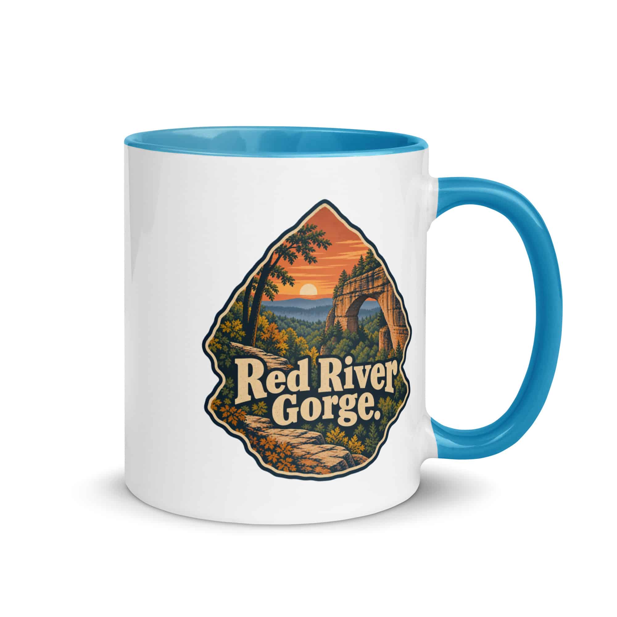 Red River Gorge Color Inside Coffee Mug: Red River Gorge, Scenic Shield Badge
