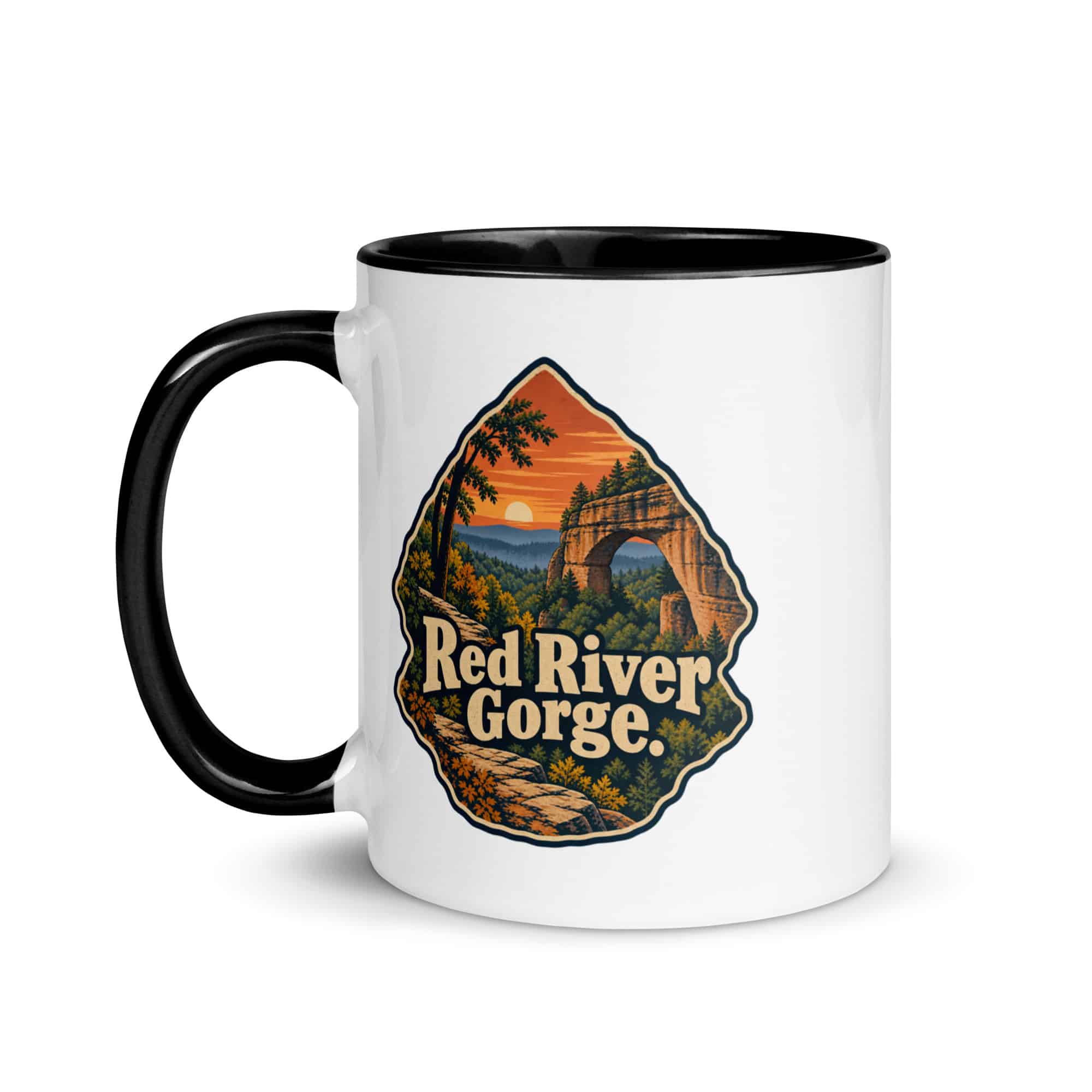 Red River Gorge Color Inside Coffee Mug: Red River Gorge, Scenic Shield Badge