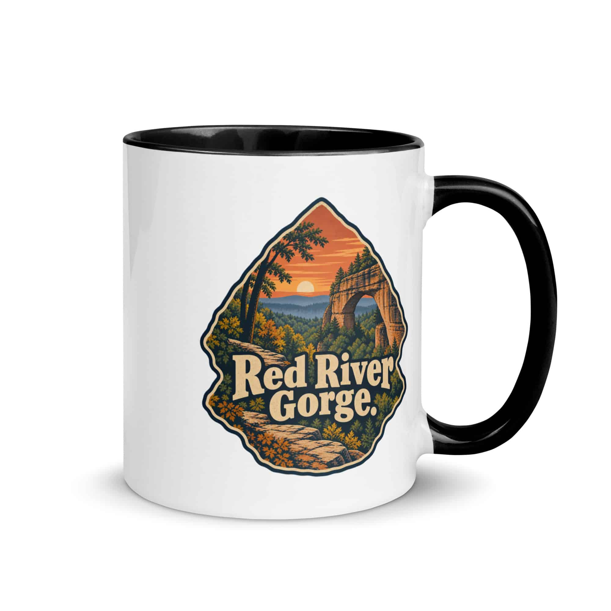 Red River Gorge Color Inside Coffee Mug: Red River Gorge, Scenic Shield Badge