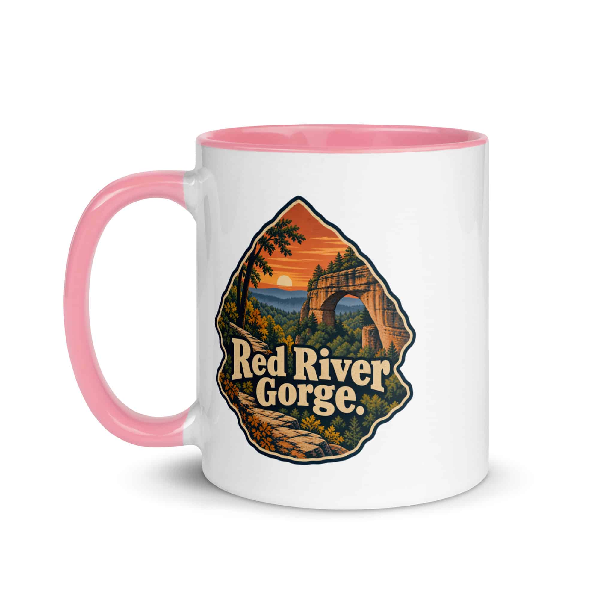 Red River Gorge Color Inside Coffee Mug: Red River Gorge, Scenic Shield Badge