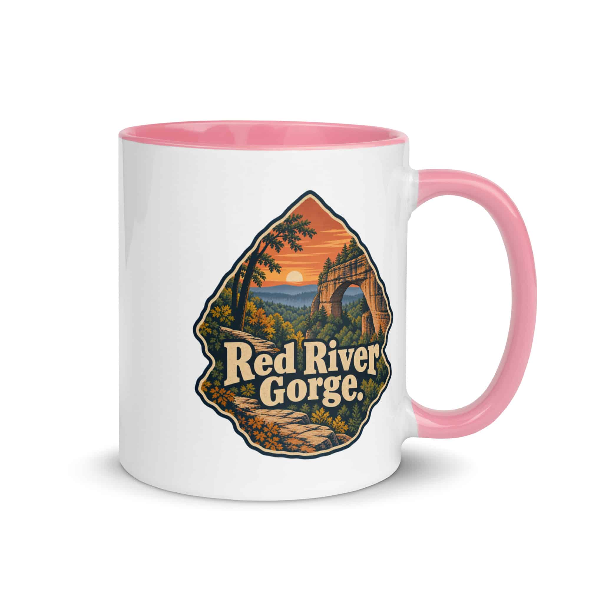 Red River Gorge Color Inside Coffee Mug: Red River Gorge, Scenic Shield Badge