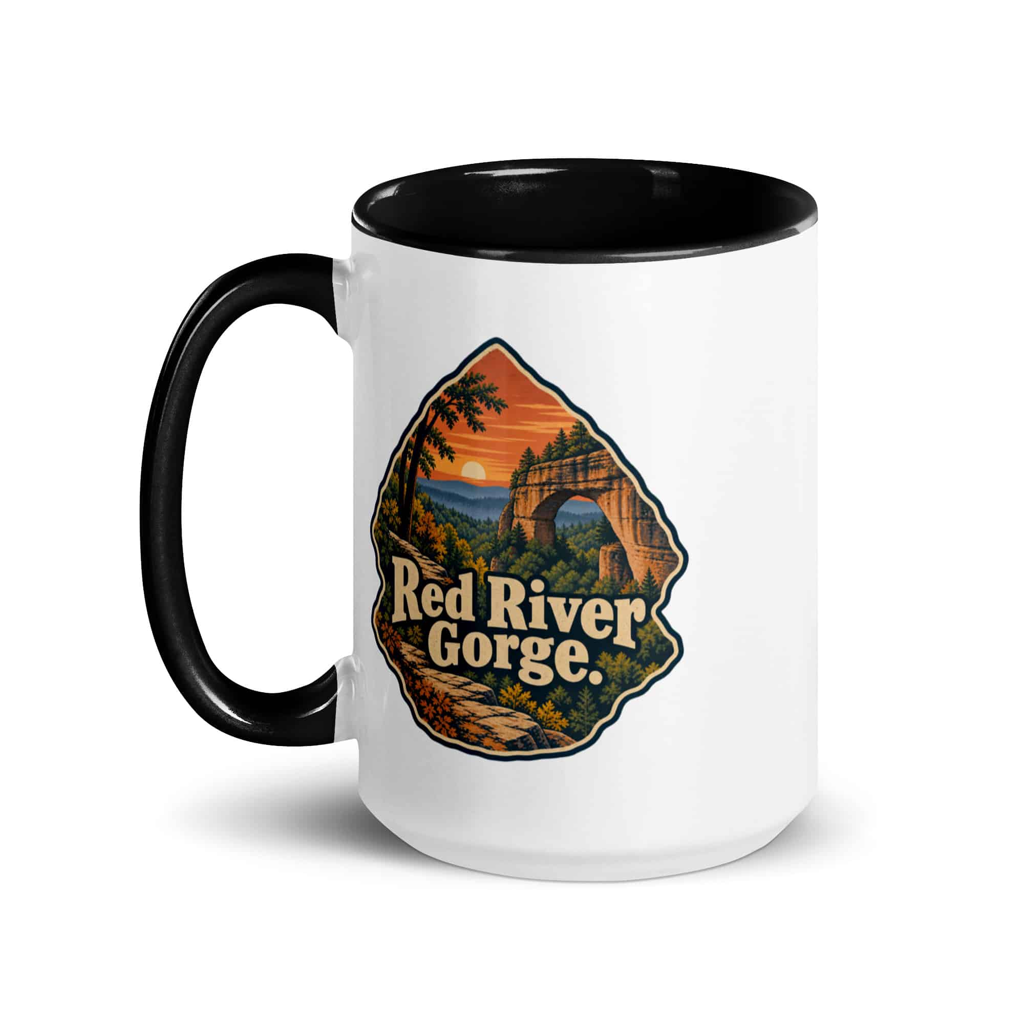 Red River Gorge Color Inside Coffee Mug: Red River Gorge, Scenic Shield Badge
