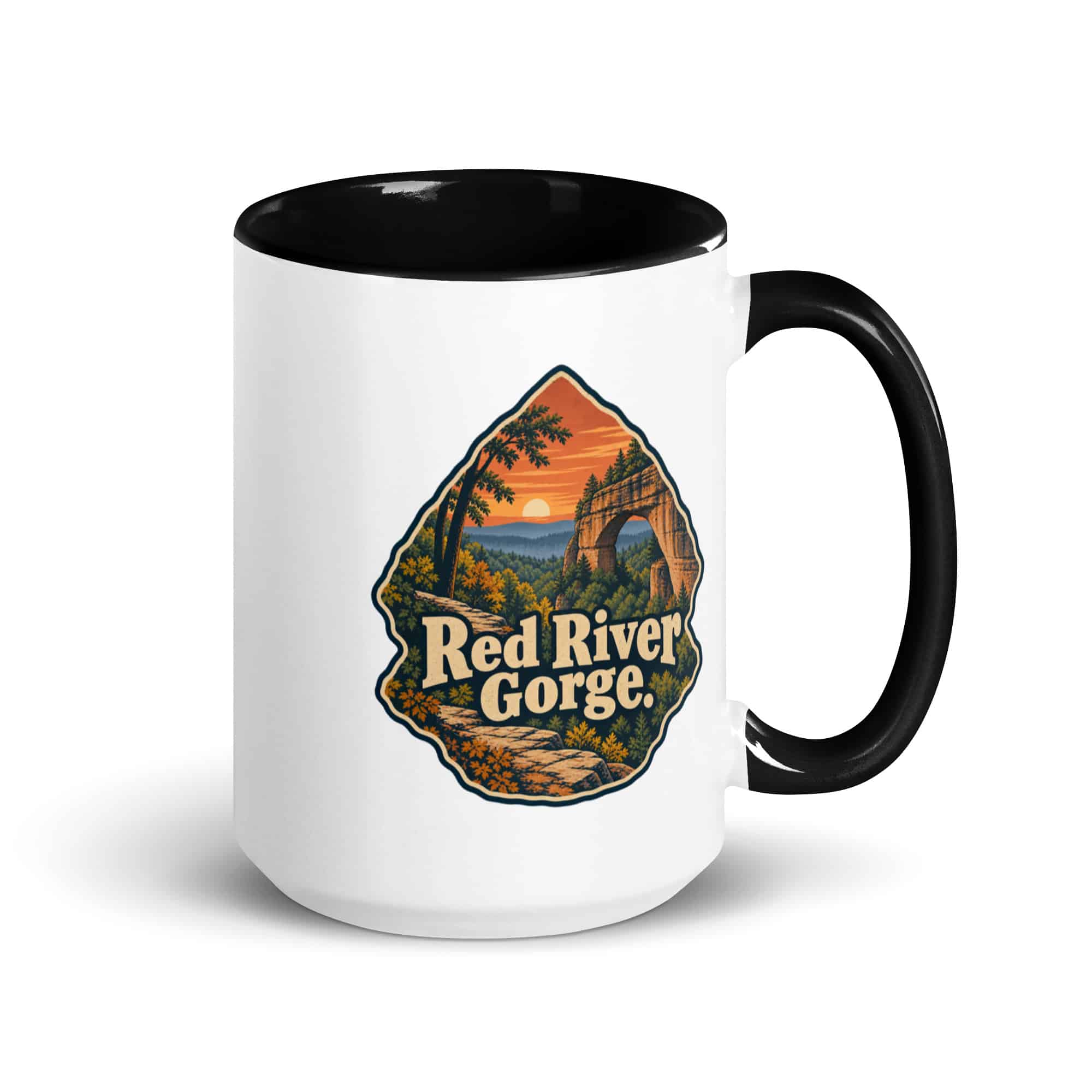Red River Gorge Color Inside Coffee Mug: Red River Gorge, Scenic Shield Badge