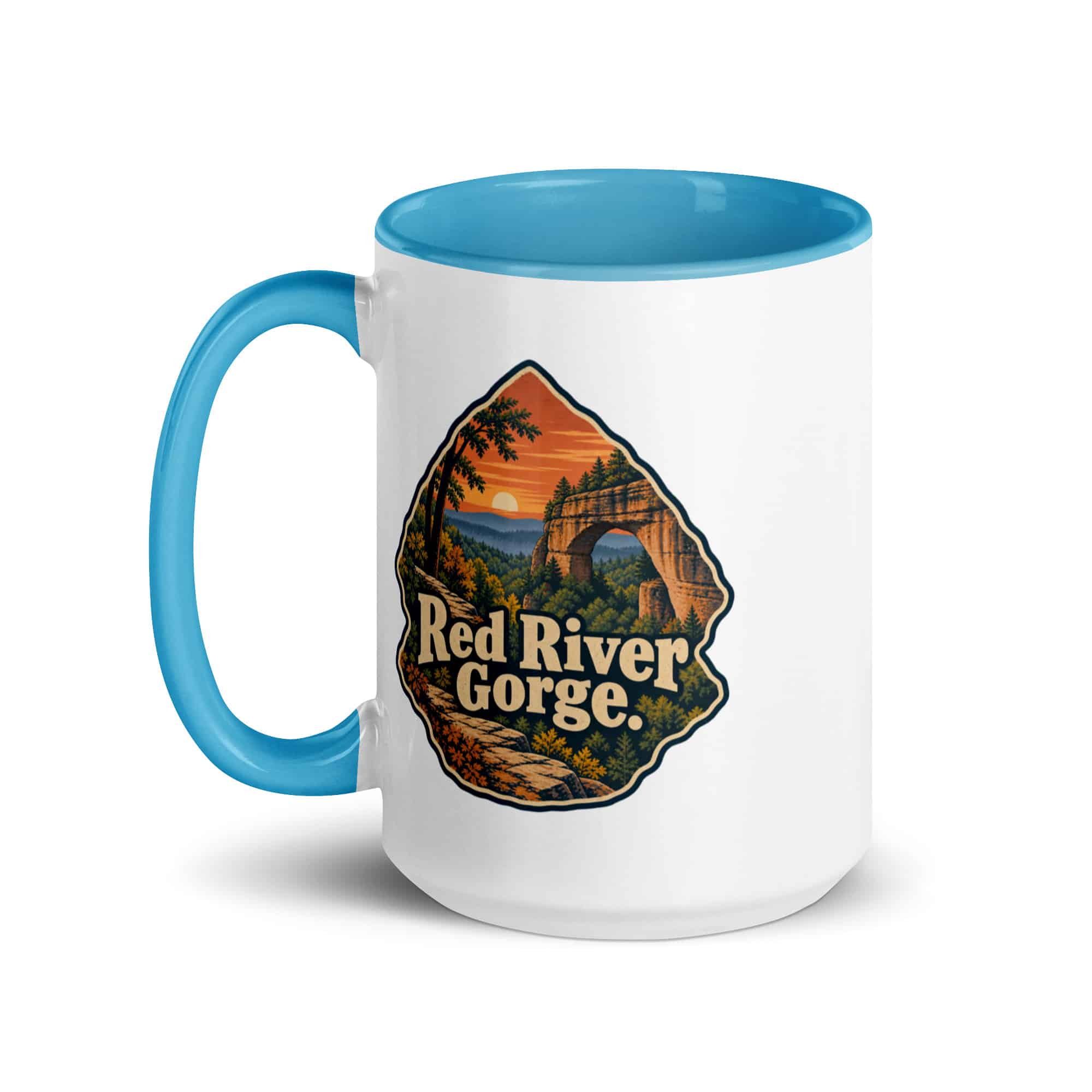 Red River Gorge Color Inside Coffee Mug: Red River Gorge, Scenic Shield Badge