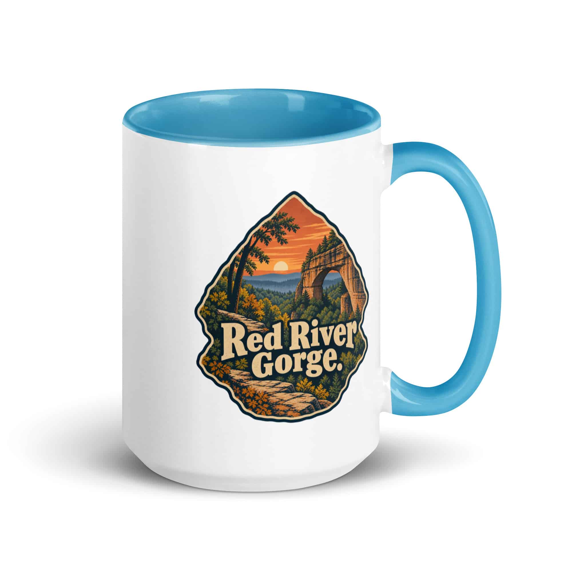 Red River Gorge Color Inside Coffee Mug: Red River Gorge, Scenic Shield Badge